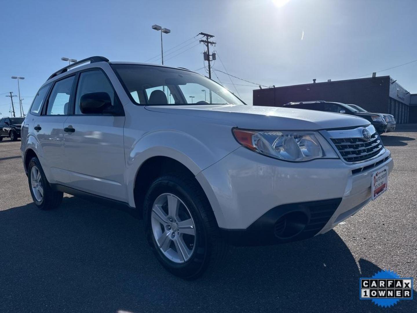 2010 Satin White Pearl /Aurora Platinum Subaru Forester 2.5X (JF2SH6BC5AH) with an 2.5L H4 SMPI SOHC 16V LEV II 170hp engine, Automatic transmission, located at 10890 W. Colfax Ave., Lakewood, CO, 80215, (303) 274-7692, 39.739914, -105.120132 - 2010 Subaru Forester CARFAX One-Owner, very clean inside and out! AWD Special Edition All Cars Have Clean Titles And Are Serviced Before Sale., New Tires, Non Smoker, No Pet Odor Or Hair, AWD.<br><br>D1 Auto NEVER charges dealer fees! All cars have clean titles and have been inspected for mechanical - Photo#2