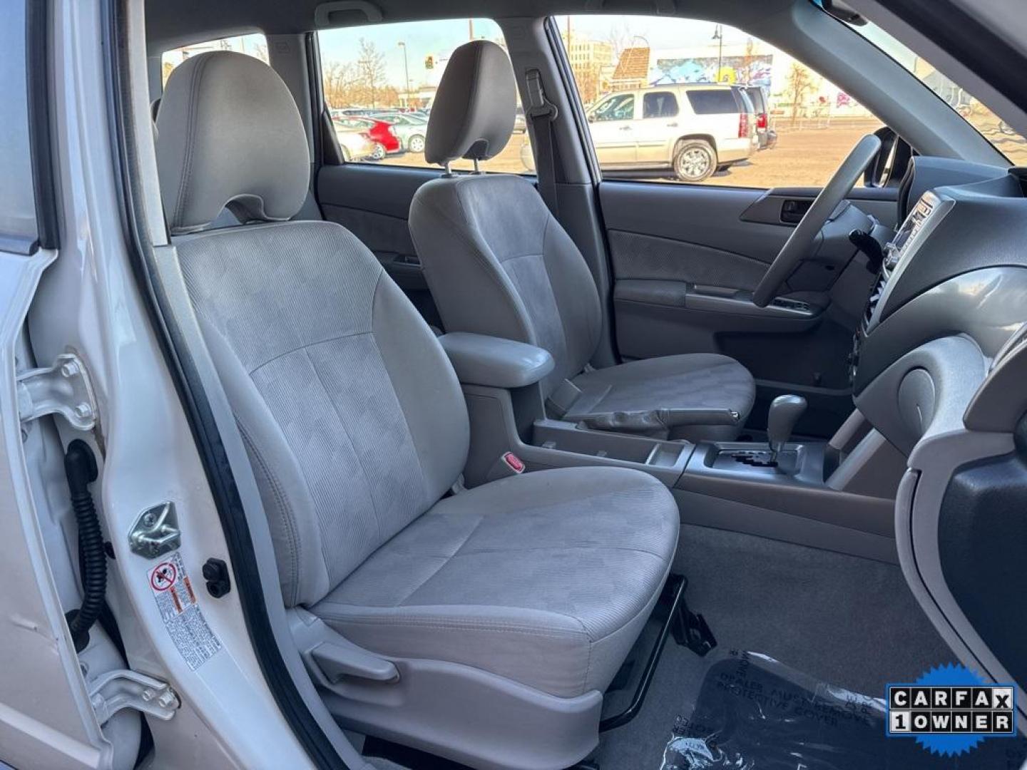 2010 Satin White Pearl /Aurora Platinum Subaru Forester 2.5X (JF2SH6BC5AH) with an 2.5L H4 SMPI SOHC 16V LEV II 170hp engine, Automatic transmission, located at 10890 W. Colfax Ave., Lakewood, CO, 80215, (303) 274-7692, 39.739914, -105.120132 - 2010 Subaru Forester CARFAX One-Owner, very clean inside and out! AWD Special Edition All Cars Have Clean Titles And Are Serviced Before Sale., New Tires, Non Smoker, No Pet Odor Or Hair, AWD.<br><br>D1 Auto NEVER charges dealer fees! All cars have clean titles and have been inspected for mechanical - Photo#13