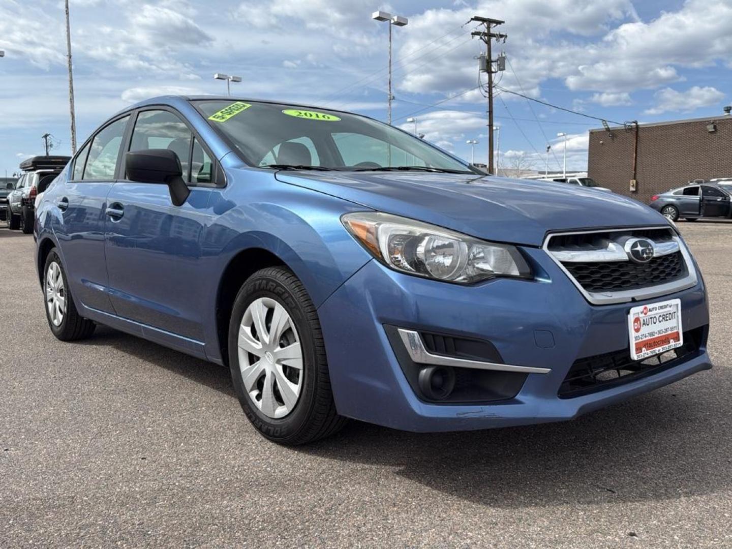 2016 BLUE Subaru Impreza Base (JF1GJAA64GG) with an 4 Cyl, 2.0L engine, Manual transmission, located at 10890 W. Colfax Ave., Lakewood, CO, 80215, (303) 274-7692, 39.739914, -105.120132 - Photo#2