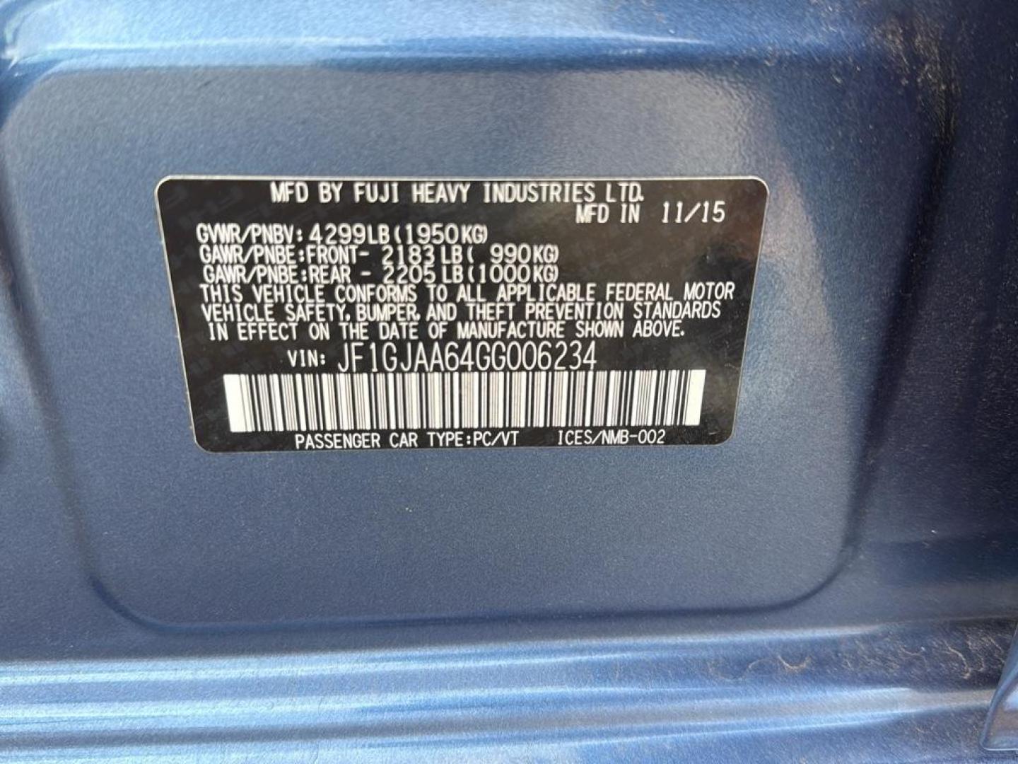 2016 BLUE Subaru Impreza Base (JF1GJAA64GG) with an 4 Cyl, 2.0L engine, Manual transmission, located at 10890 W. Colfax Ave., Lakewood, CO, 80215, (303) 274-7692, 39.739914, -105.120132 - Photo#24