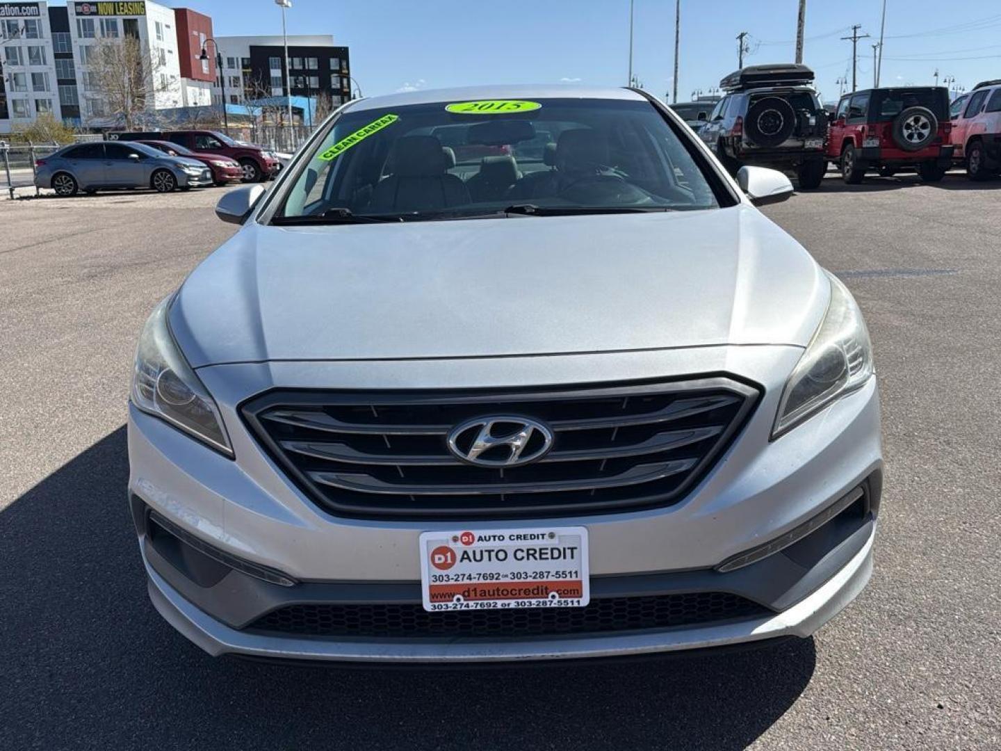 2015 SILVER Hyundai Sonata SPORT (5NPE34AF4FH) with an 4 Cyl, 2.4L engine, Automatic transmission, located at 10890 W. Colfax Ave., Lakewood, CO, 80215, (303) 274-7692, 39.739914, -105.120132 - Photo#1