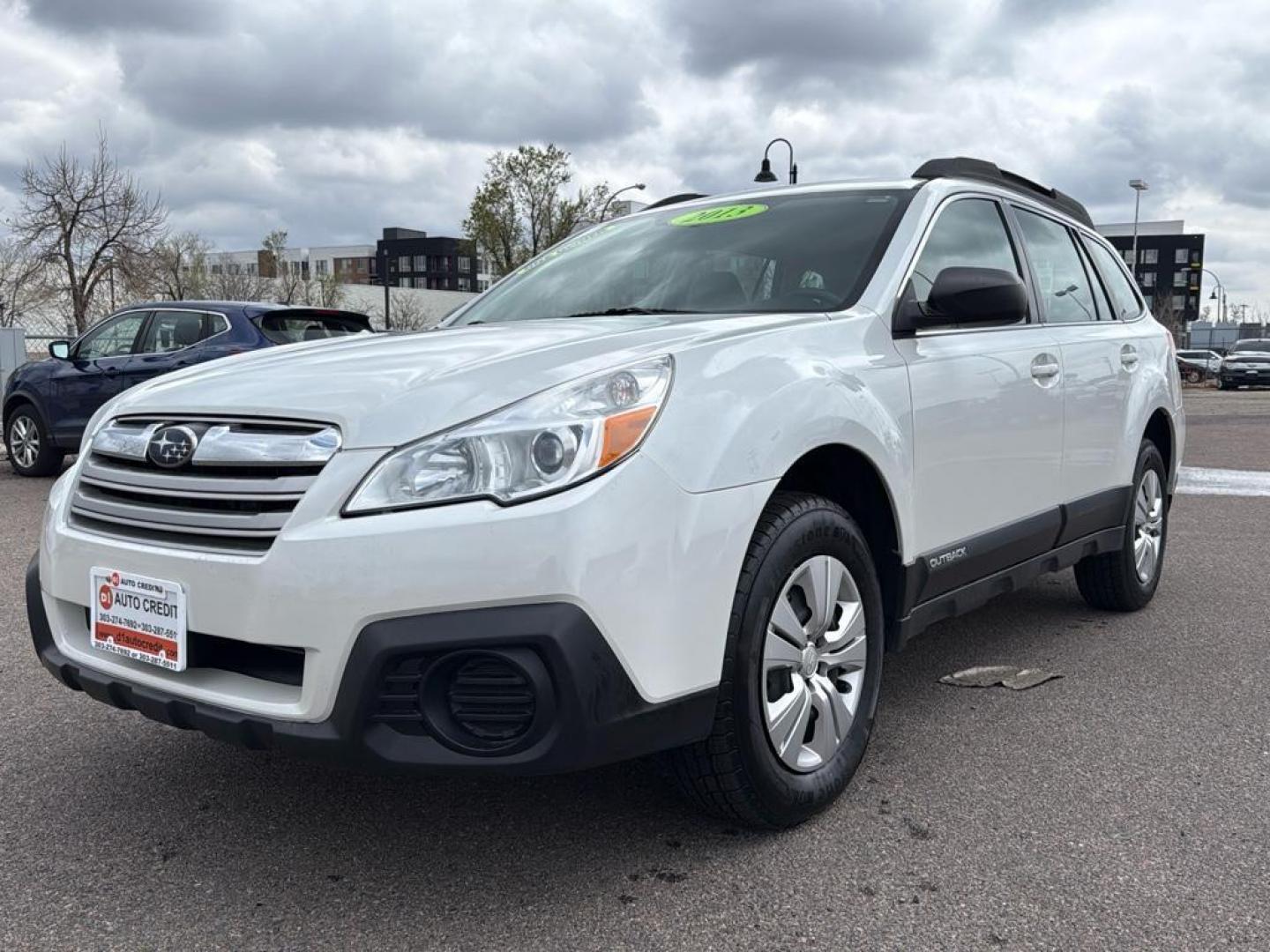 2013 WHITE Subaru Outback 2.5i (4S4BRCAC7D3) with an 4 Cyl, 2.5L engine, Automatic transmission, located at 10890 W. Colfax Ave., Lakewood, CO, 80215, (303) 274-7692, 39.739914, -105.120132 - Photo#0