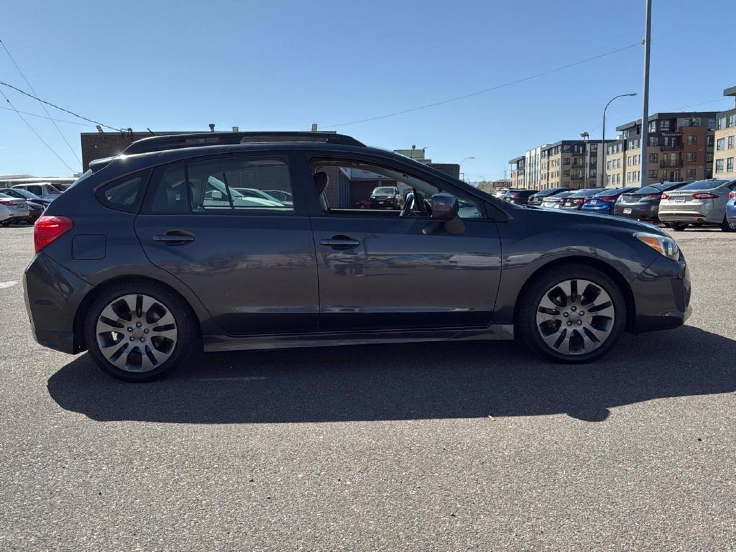 2014 GRAY Subaru Impreza Sport-Ltd S/R NAVI (JF1GPAU65E8) with an 4 Cyl, 2.0L engine, Automatic transmission, located at 10890 W. Colfax Ave., Lakewood, CO, 80215, (303) 274-7692, 39.739914, -105.120132 - Photo#3