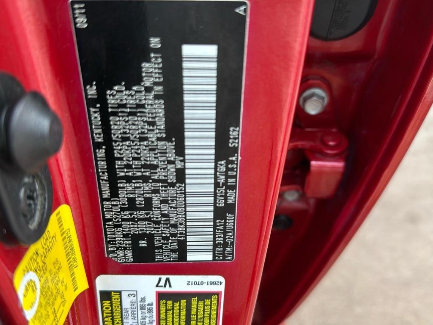 2011 RED Toyota Venza Base (4T3BK3BB0BU) with an V6, 3.5L engine, Automatic transmission, located at 10890 W. Colfax Ave., Lakewood, CO, 80215, (303) 274-7692, 39.739914, -105.120132 - Photo#23
