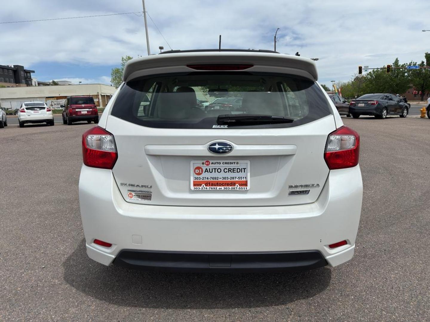2013 WHITE Subaru Impreza Sport (JF1GPAL63DH) with an 4 Cyl, 2.0L engine, Automatic transmission, located at 10890 W. Colfax Ave., Lakewood, CO, 80215, (303) 274-7692, 39.739914, -105.120132 - Photo#5
