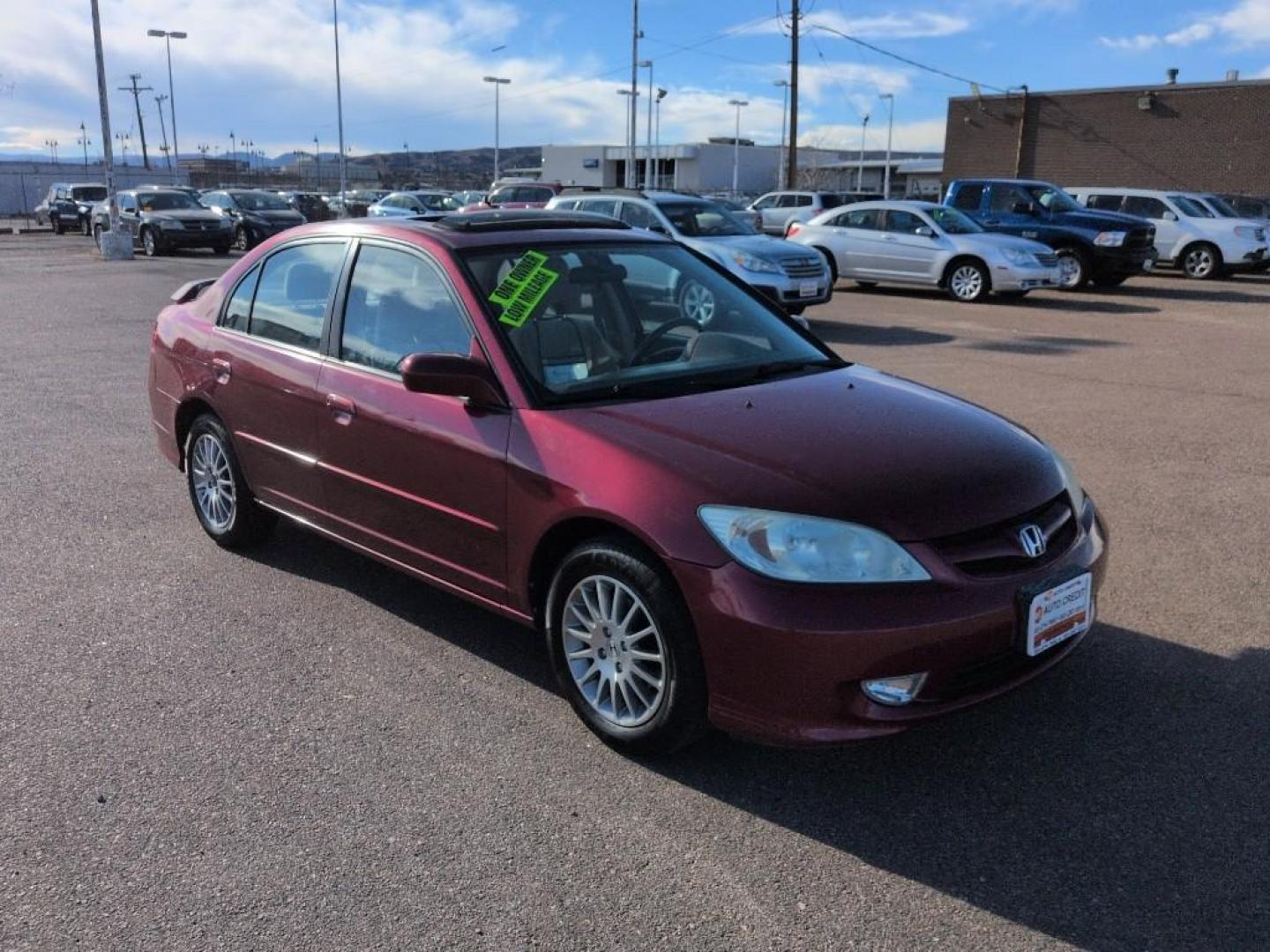 2005 RED /EXEMPT Honda Civic EX (2HGES26825H) with an 4 Cyl, 1.7L engine, Automatic transmission, located at 10890 W. Colfax Ave., Lakewood, CO, 80215, (303) 274-7692, 39.739914, -105.120132 - Photo#2