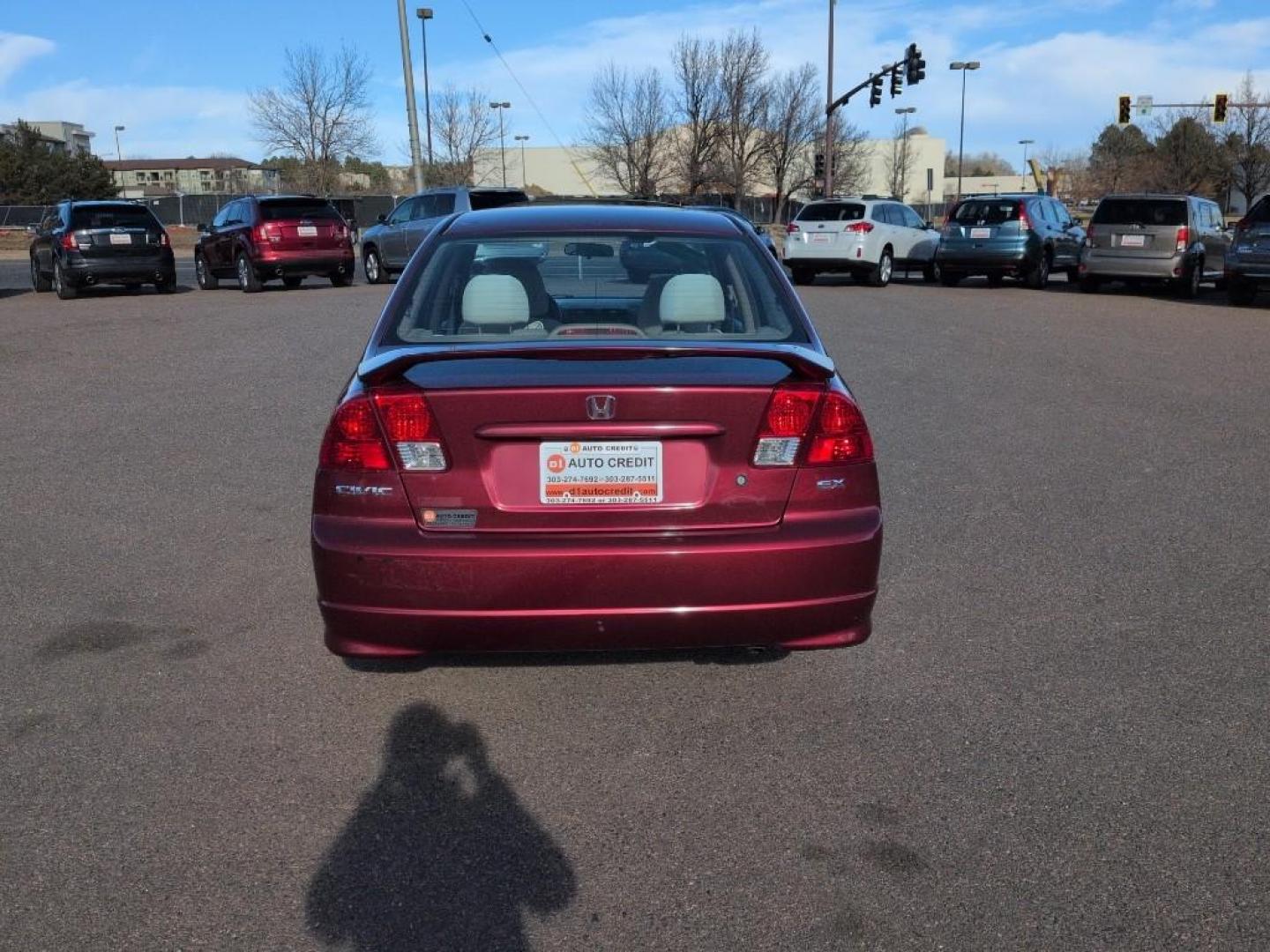 2005 RED /EXEMPT Honda Civic EX (2HGES26825H) with an 4 Cyl, 1.7L engine, Automatic transmission, located at 10890 W. Colfax Ave., Lakewood, CO, 80215, (303) 274-7692, 39.739914, -105.120132 - Photo#5