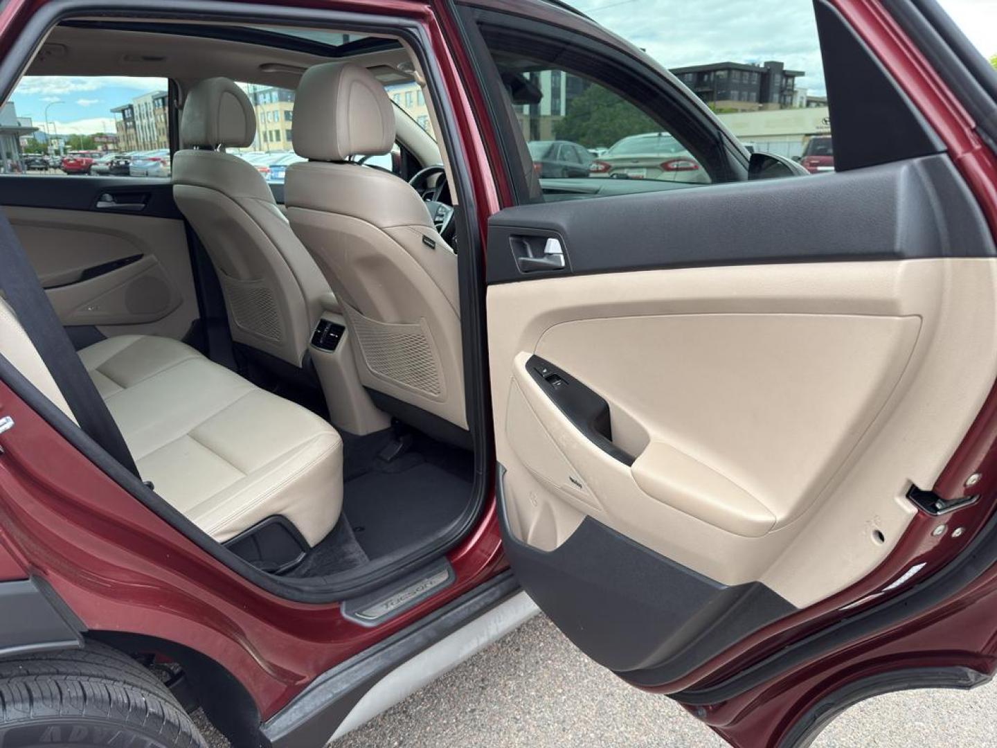 2017 RED Hyundai Tucson ECO (KM8J33A29HU) with an 4 Cyl, 1.6L engine, Automatic transmission, located at 10890 W. Colfax Ave., Lakewood, CO, 80215, (303) 274-7692, 39.739914, -105.120132 - Discover the perfect blend of efficiency and style with this exceptional 2017 Hyundai Tucson ECO! This compact SUV is designed for those who crave adventure and value performance, all wrapped up in a sleek, modern package. Under the hood, you'll find a spirited 1.6L 4-cylinder engine that delivers a - Photo#10