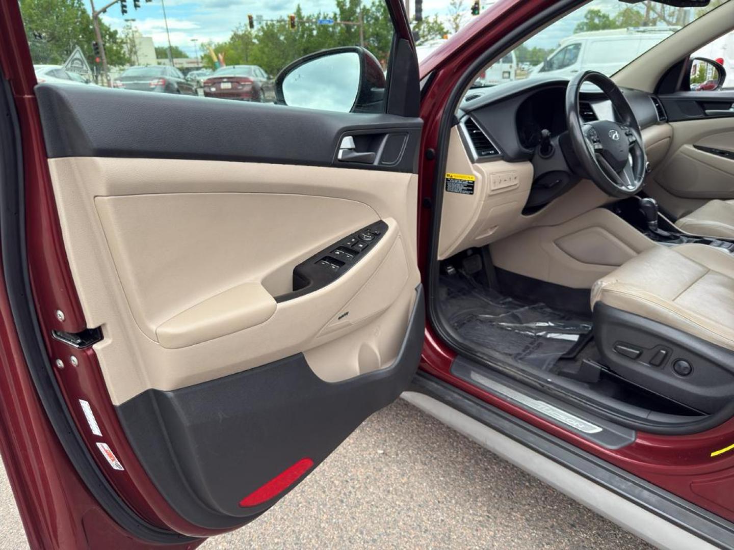2017 RED Hyundai Tucson ECO (KM8J33A29HU) with an 4 Cyl, 1.6L engine, Automatic transmission, located at 10890 W. Colfax Ave., Lakewood, CO, 80215, (303) 274-7692, 39.739914, -105.120132 - Discover the perfect blend of efficiency and style with this exceptional 2017 Hyundai Tucson ECO! This compact SUV is designed for those who crave adventure and value performance, all wrapped up in a sleek, modern package. Under the hood, you'll find a spirited 1.6L 4-cylinder engine that delivers a - Photo#17