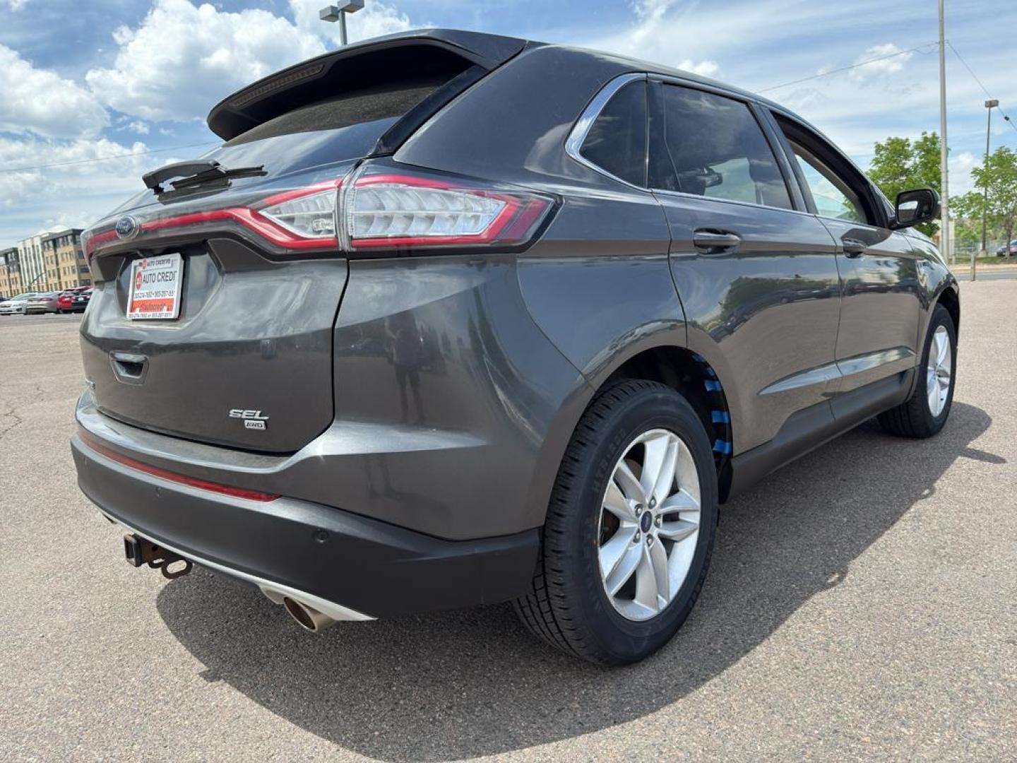 2015 GRAY Ford Edge SEL (2FMTK4J88FB) with an V6, 3.5L engine, Automatic transmission, located at 10890 W. Colfax Ave., Lakewood, CO, 80215, (303) 274-7692, 39.739914, -105.120132 - Photo#4