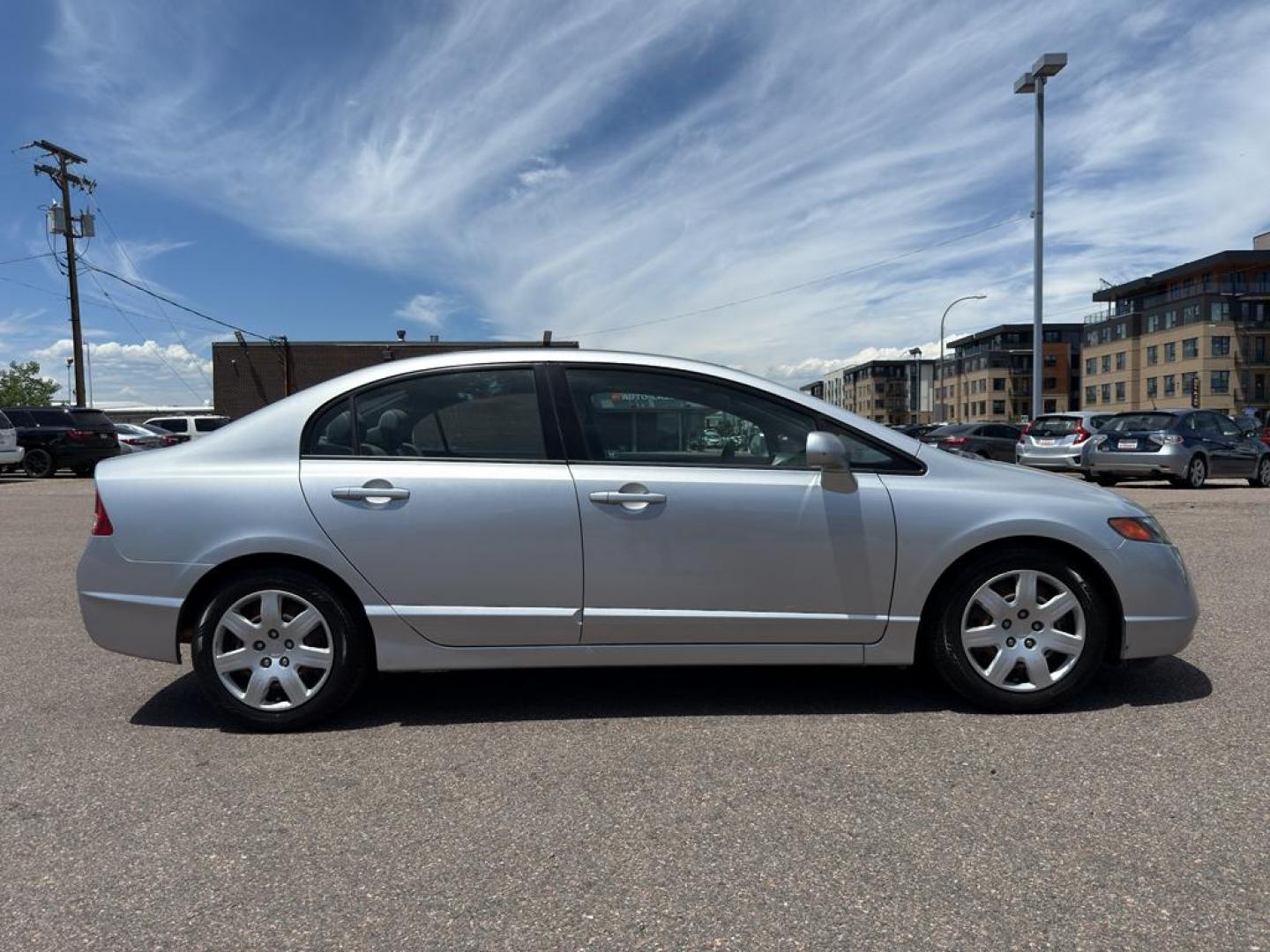 2008 SILVER Honda Civic LX (2HGFA165X8H) with an 4 Cyl, 1.8L engine, Automatic transmission, located at 10890 W. Colfax Ave., Lakewood, CO, 80215, (303) 274-7692, 39.739914, -105.120132 - Photo#3
