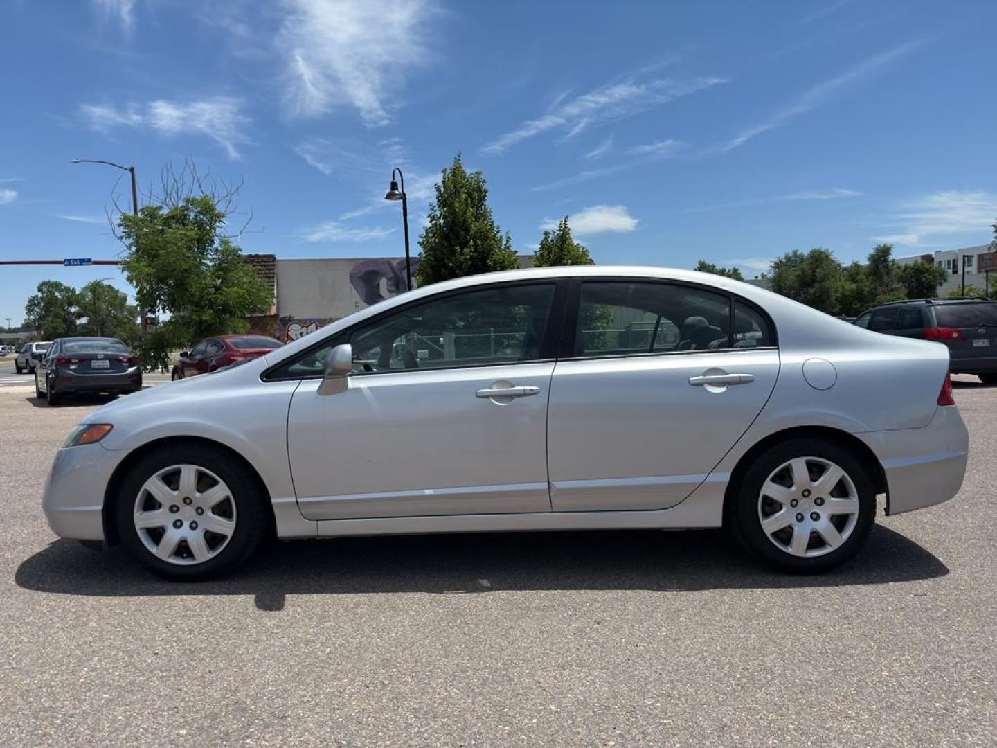 2008 SILVER Honda Civic LX (2HGFA165X8H) with an 4 Cyl, 1.8L engine, Automatic transmission, located at 10890 W. Colfax Ave., Lakewood, CO, 80215, (303) 274-7692, 39.739914, -105.120132 - Photo#7