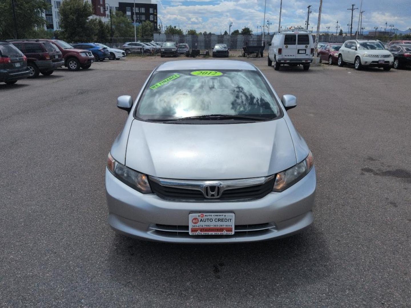 2012 GRAY Honda Civic LX (2HGFB2F50CH) with an 4 Cyl, 1.8L engine, Automatic transmission, located at 10890 W. Colfax Ave., Lakewood, CO, 80215, (303) 274-7692, 39.739914, -105.120132 - Photo#1