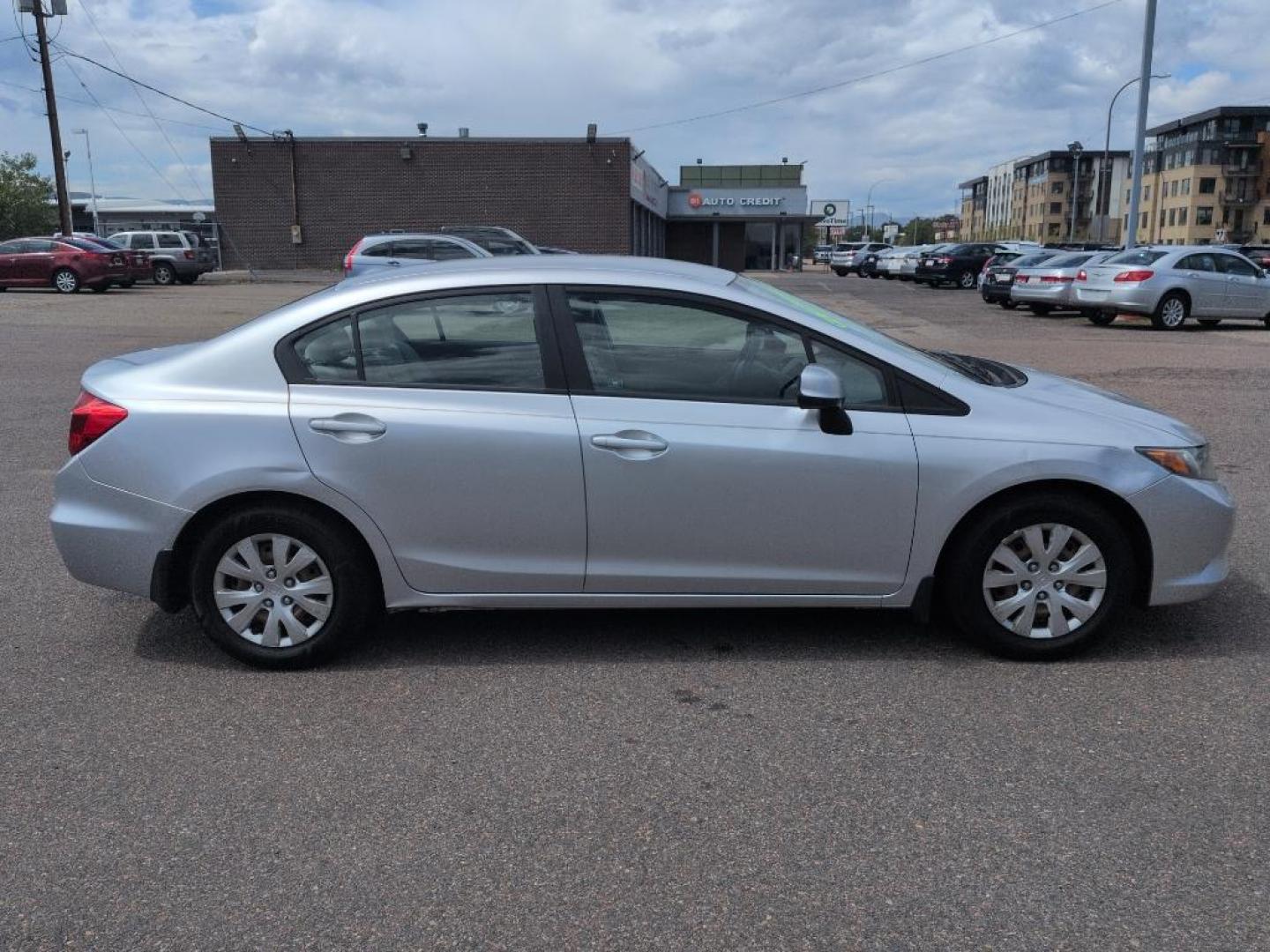 2012 GRAY Honda Civic LX (2HGFB2F50CH) with an 4 Cyl, 1.8L engine, Automatic transmission, located at 10890 W. Colfax Ave., Lakewood, CO, 80215, (303) 274-7692, 39.739914, -105.120132 - Photo#3