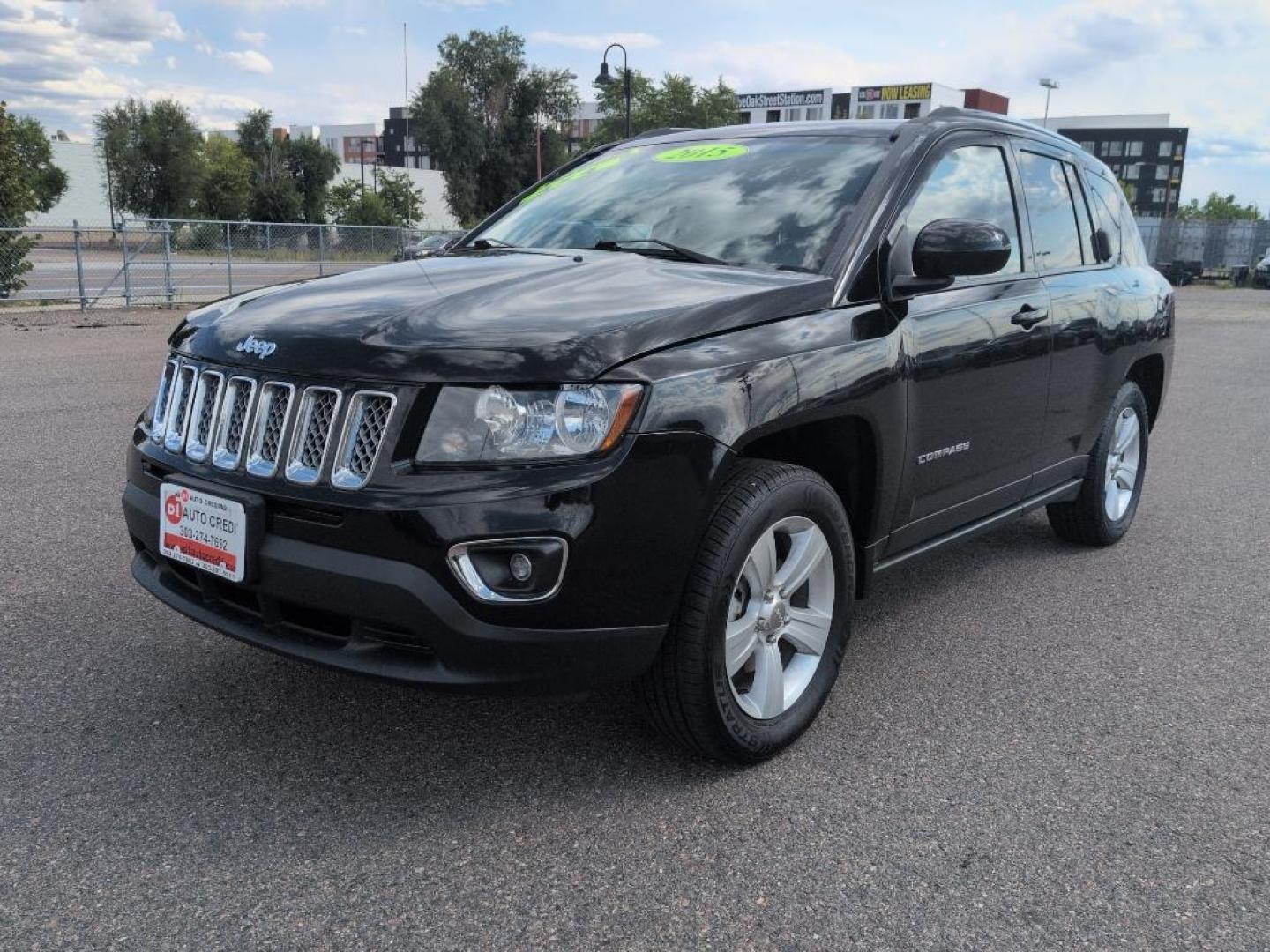 2015 BLACK Jeep Compass Latitude (1C4NJDEB8FD) with an 4 Cyl, 2.4L engine, Automatic transmission, located at 10890 W. Colfax Ave., Lakewood, CO, 80215, (303) 274-7692, 39.739914, -105.120132 - Photo#0