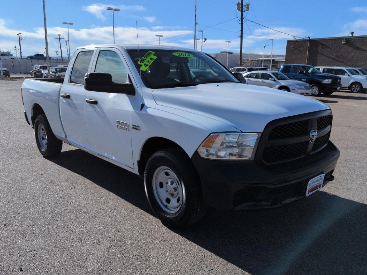 2014 WHITE Ram 1500 TRADESMAN QUAD CAB 4 (1C6RR7FTXES) with an V8, 5.7L engine, Automatic transmission, located at 10890 W. Colfax Ave., Lakewood, CO, 80215, (303) 274-7692, 39.739914, -105.120132 - Photo#2