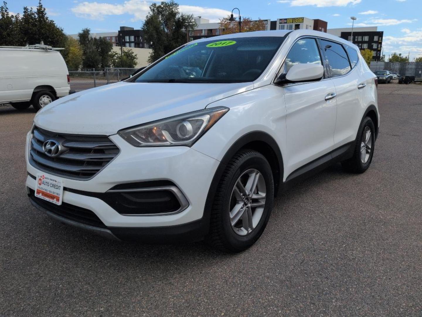 2017 WHITE Hyundai Santa Fe Sport Base (5XYZT3LB8HG) with an 4 Cyl, 2.4L engine, Automatic transmission, located at 10890 W. Colfax Ave., Lakewood, CO, 80215, (303) 274-7692, 39.739914, -105.120132 - Photo#0