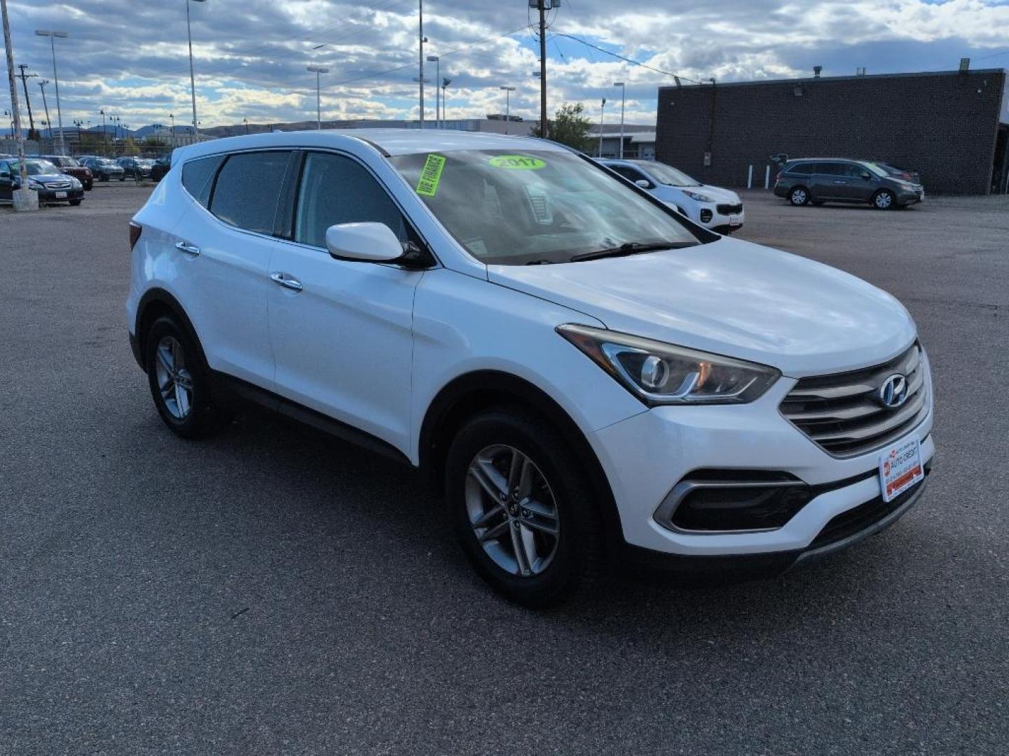 2017 WHITE Hyundai Santa Fe Sport Base (5XYZT3LB8HG) with an 4 Cyl, 2.4L engine, Automatic transmission, located at 10890 W. Colfax Ave., Lakewood, CO, 80215, (303) 274-7692, 39.739914, -105.120132 - Photo#2