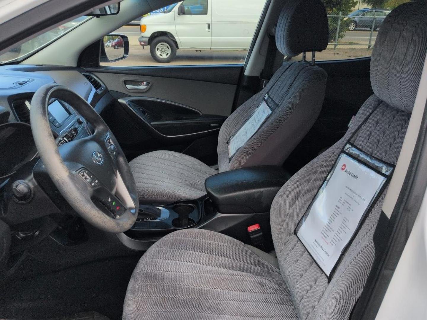 2017 WHITE Hyundai Santa Fe Sport Base (5XYZT3LB8HG) with an 4 Cyl, 2.4L engine, Automatic transmission, located at 10890 W. Colfax Ave., Lakewood, CO, 80215, (303) 274-7692, 39.739914, -105.120132 - Photo#9