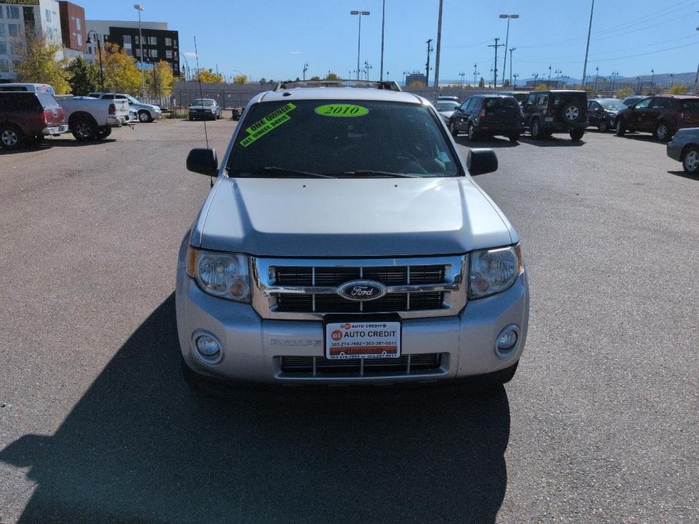 2010 SILVER Ford Escape XLT (1FMCU9D71AK) with an 4 Cyl, 2.5L engine, Automatic transmission, located at 10890 W. Colfax Ave., Lakewood, CO, 80215, (303) 274-7692, 39.739914, -105.120132 - Photo#1