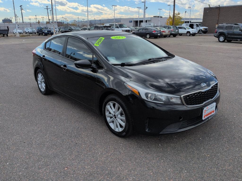 2017 BLACK Kia Forte LX 6A (3KPFL4A79HE) with an 4 Cyl, 2.0L engine, Automatic transmission, located at 10890 W. Colfax Ave., Lakewood, CO, 80215, (303) 274-7692, 39.739914, -105.120132 - Photo#2
