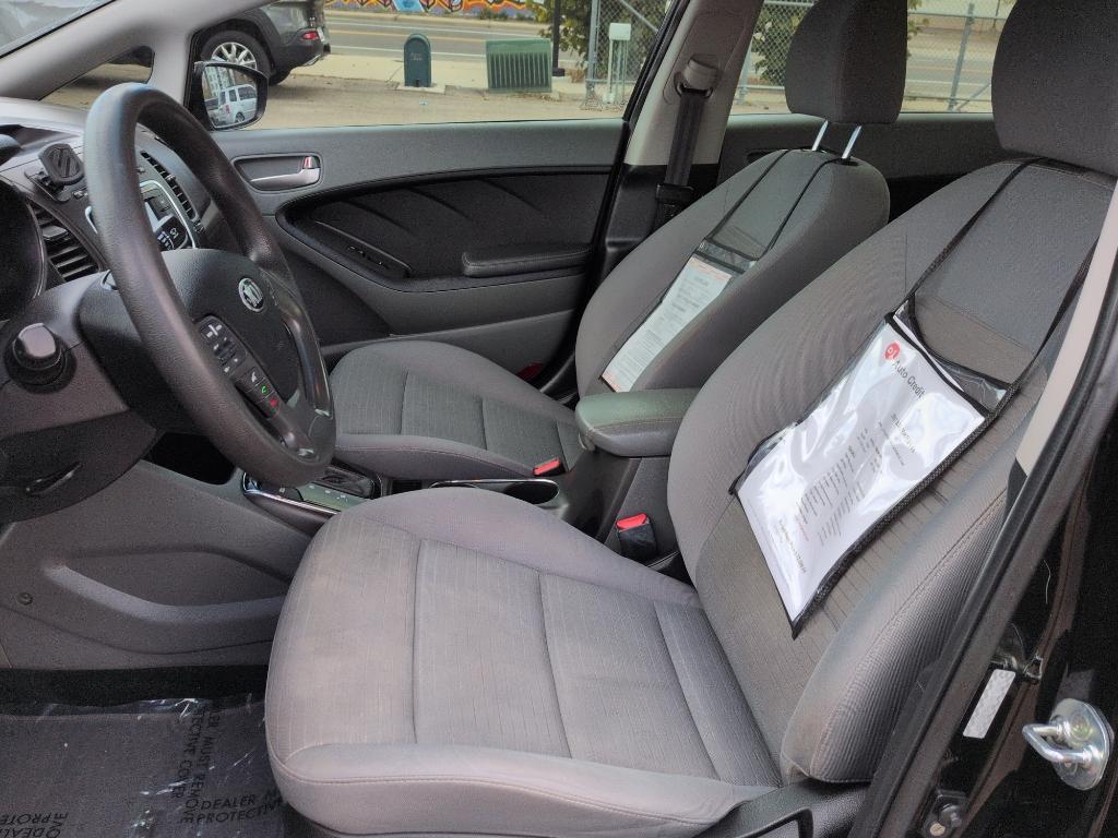 2017 BLACK Kia Forte LX 6A (3KPFL4A79HE) with an 4 Cyl, 2.0L engine, Automatic transmission, located at 10890 W. Colfax Ave., Lakewood, CO, 80215, (303) 274-7692, 39.739914, -105.120132 - Photo#9