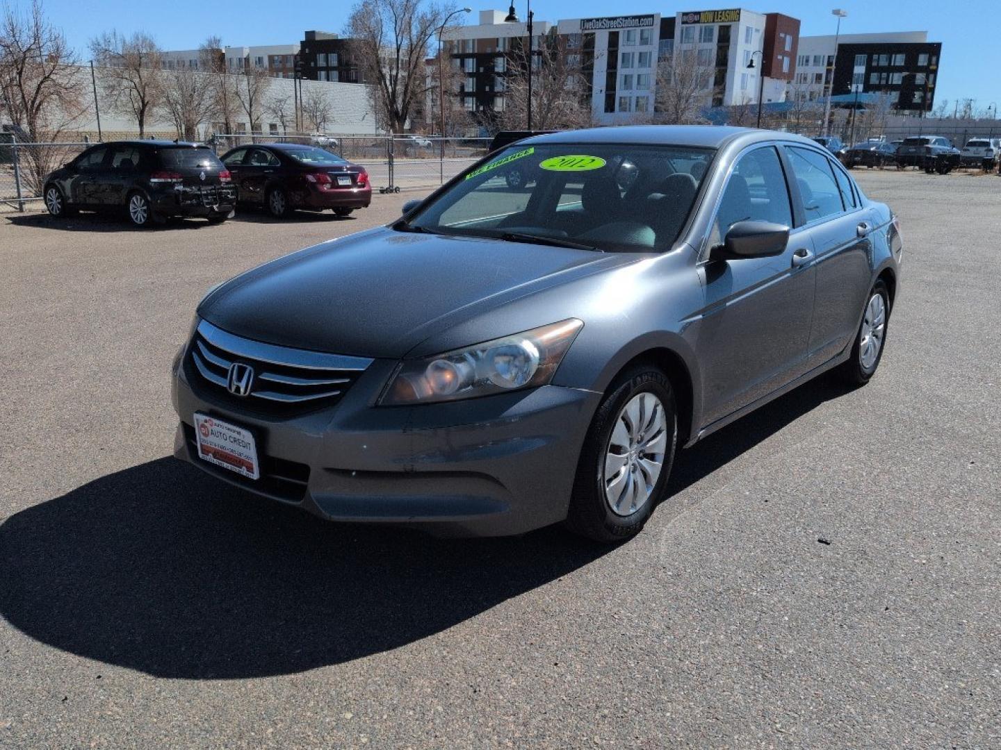 2012 GRAY Honda Accord LX (1HGCP2F33CA) with an 4 Cyl, 2.4L engine, Automatic transmission, located at 10890 W. Colfax Ave., Lakewood, CO, 80215, (303) 274-7692, 39.739914, -105.120132 - Photo#0