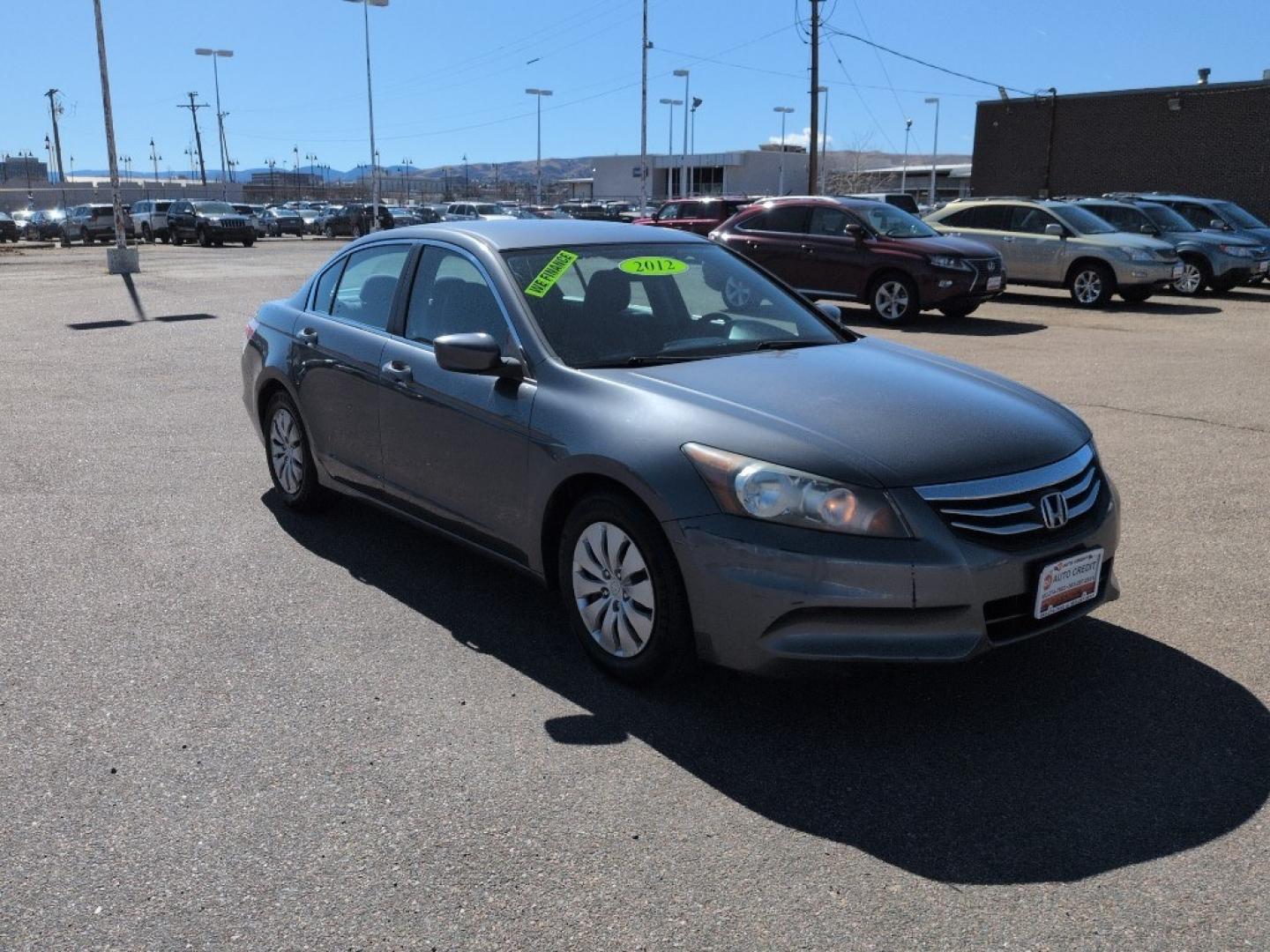 2012 GRAY Honda Accord LX (1HGCP2F33CA) with an 4 Cyl, 2.4L engine, Automatic transmission, located at 10890 W. Colfax Ave., Lakewood, CO, 80215, (303) 274-7692, 39.739914, -105.120132 - Photo#2