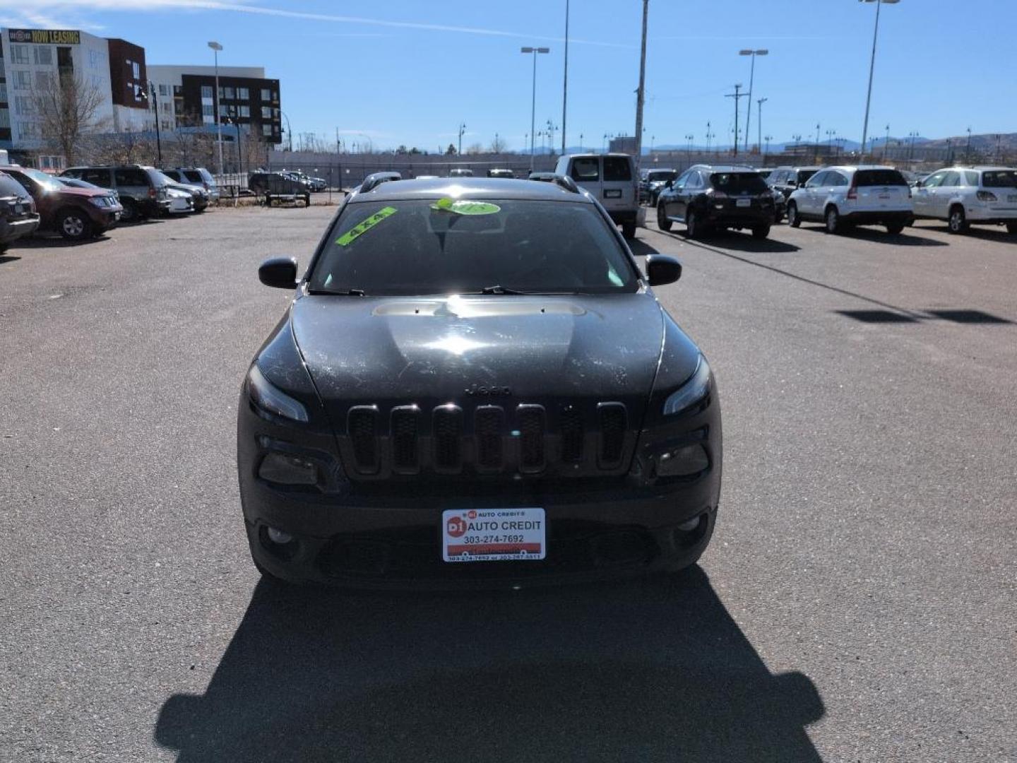 2015 BLACK Jeep Cherokee Latitude (1C4PJMCSXFW) with an V6, 3.2L engine, Automatic transmission, located at 10890 W. Colfax Ave., Lakewood, CO, 80215, (303) 274-7692, 39.739914, -105.120132 - Photo#1