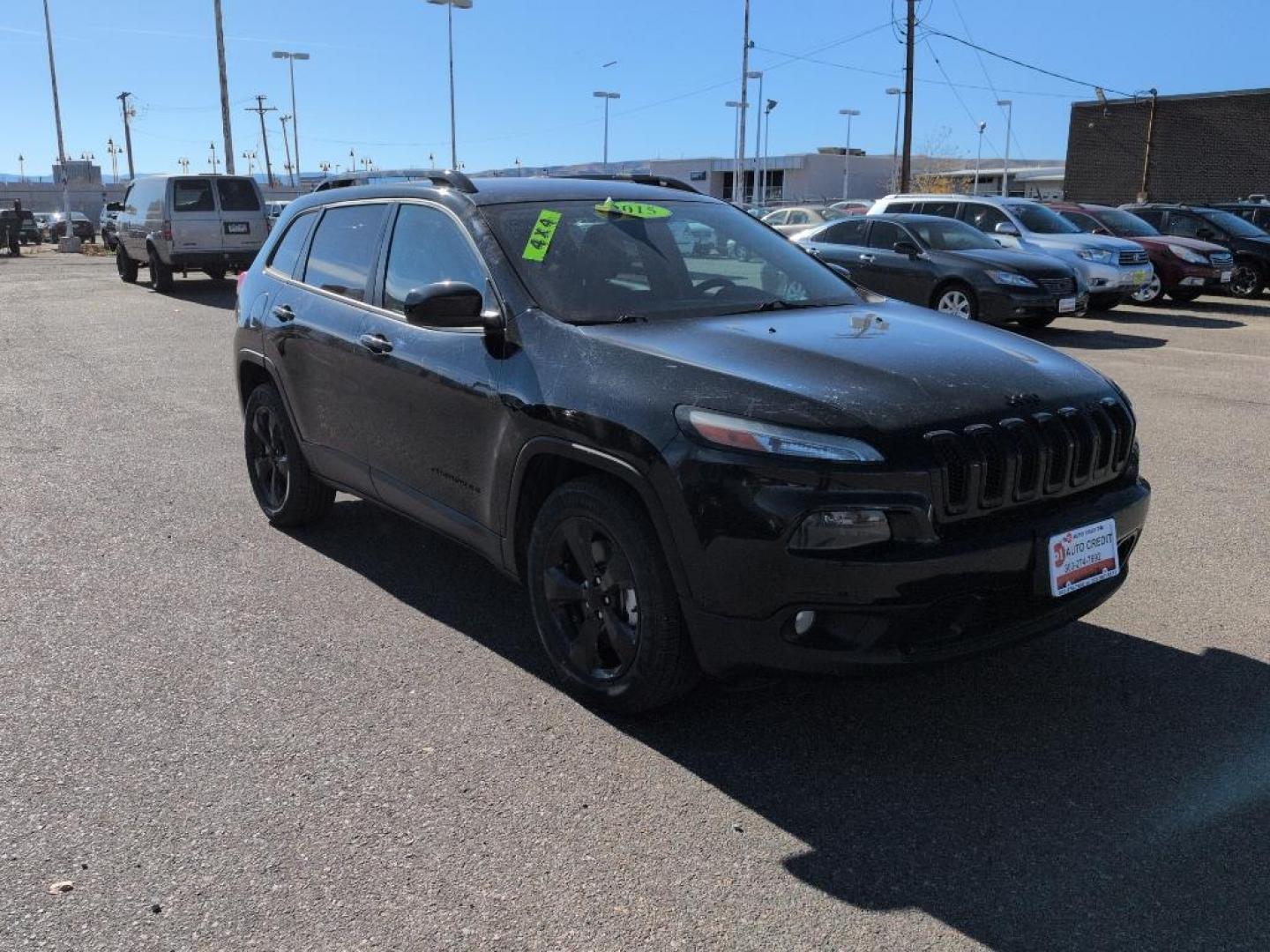 2015 BLACK Jeep Cherokee Latitude (1C4PJMCSXFW) with an V6, 3.2L engine, Automatic transmission, located at 10890 W. Colfax Ave., Lakewood, CO, 80215, (303) 274-7692, 39.739914, -105.120132 - Photo#2