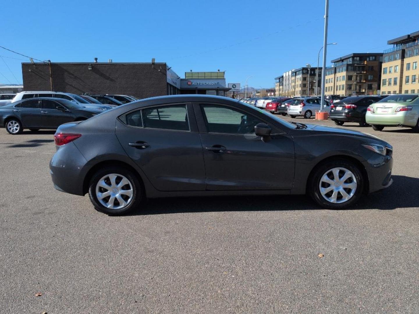 2015 GRAY Mazda Mazda3 i Sport w/SKYACTIV-G (3MZBM1U79FM) with an 4 Cyl, 2.0L engine, Automatic transmission, located at 10890 W. Colfax Ave., Lakewood, CO, 80215, (303) 274-7692, 39.739914, -105.120132 - Photo#3