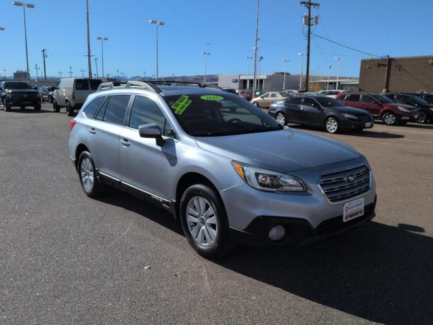 2015 SILVER Subaru Outback 2.5i Premium (4S4BSBEC6F3) with an 4 Cyl, 2.5L engine, Automatic transmission, located at 10890 W. Colfax Ave., Lakewood, CO, 80215, (303) 274-7692, 39.739914, -105.120132 - Photo#2