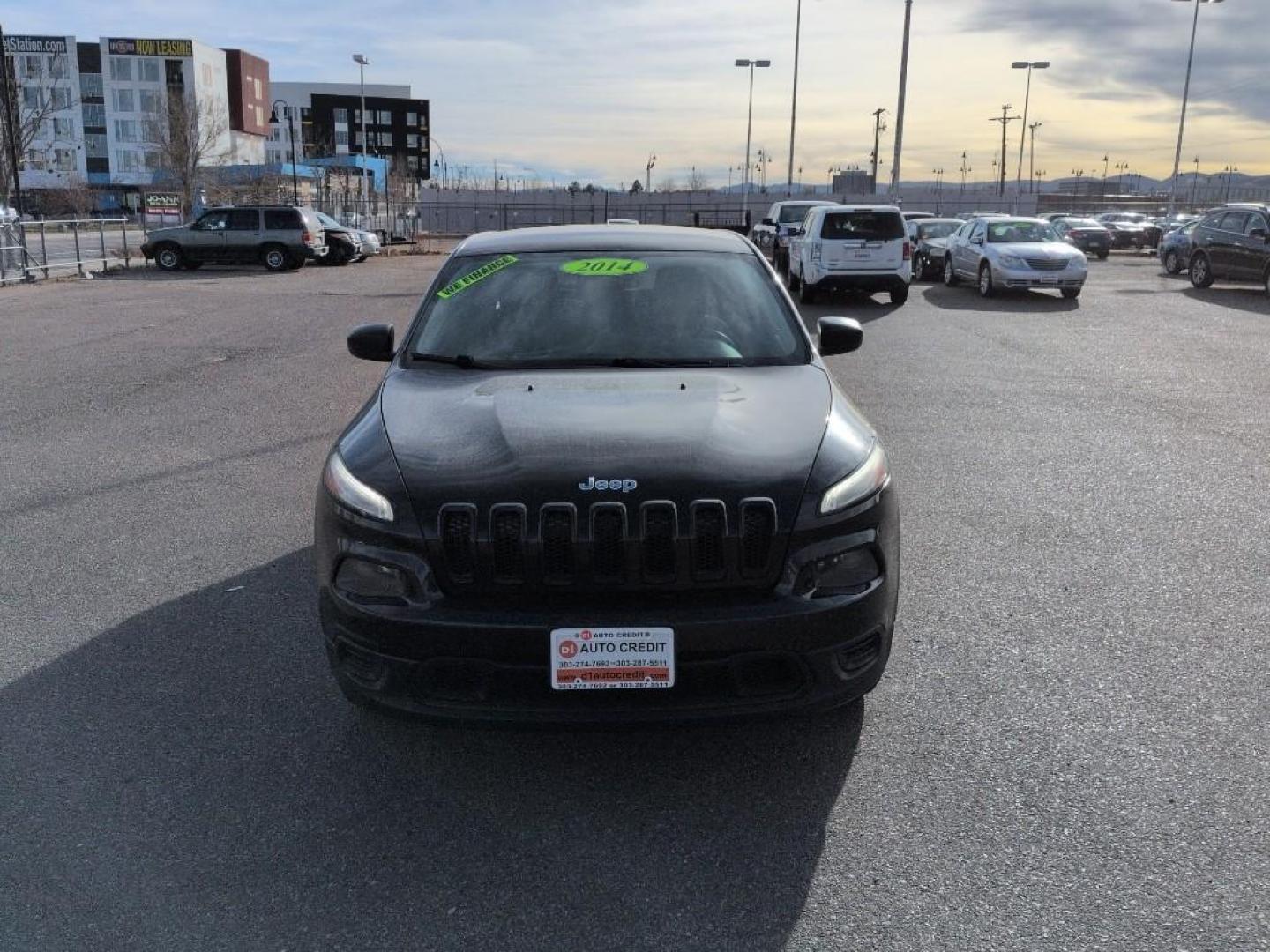 2014 BLACK Jeep Cherokee Sport (1C4PJLAB7EW) with an 4 Cyl, 2.4L engine, Automatic transmission, located at 10890 W. Colfax Ave., Lakewood, CO, 80215, (303) 274-7692, 39.739914, -105.120132 - Photo#1
