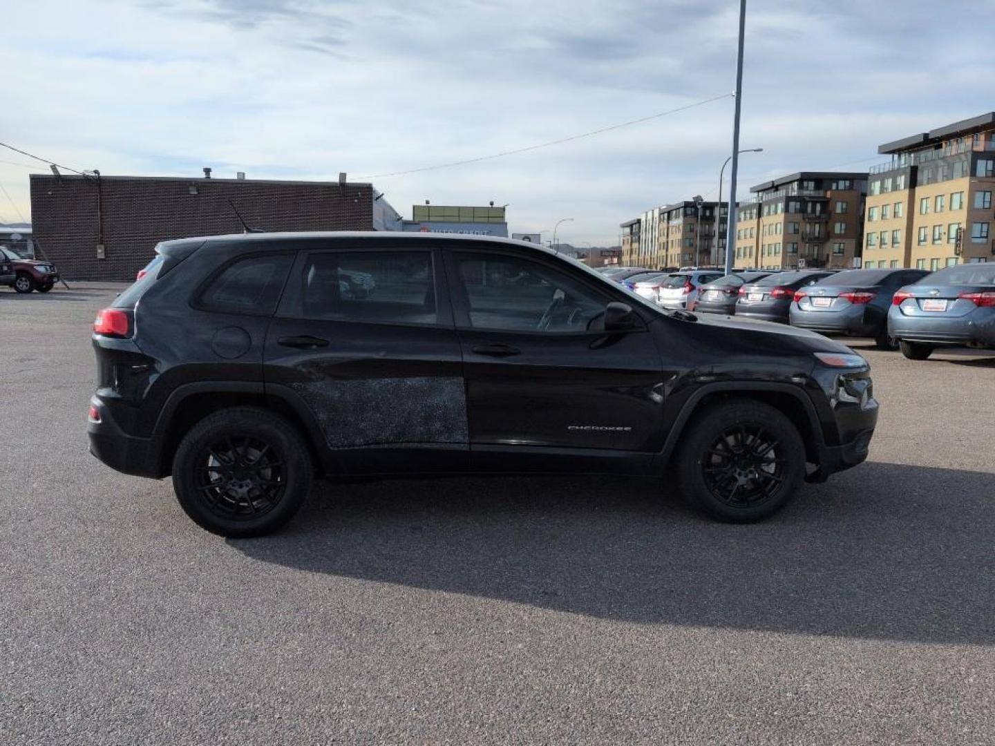 2014 BLACK Jeep Cherokee Sport (1C4PJLAB7EW) with an 4 Cyl, 2.4L engine, Automatic transmission, located at 10890 W. Colfax Ave., Lakewood, CO, 80215, (303) 274-7692, 39.739914, -105.120132 - Photo#3