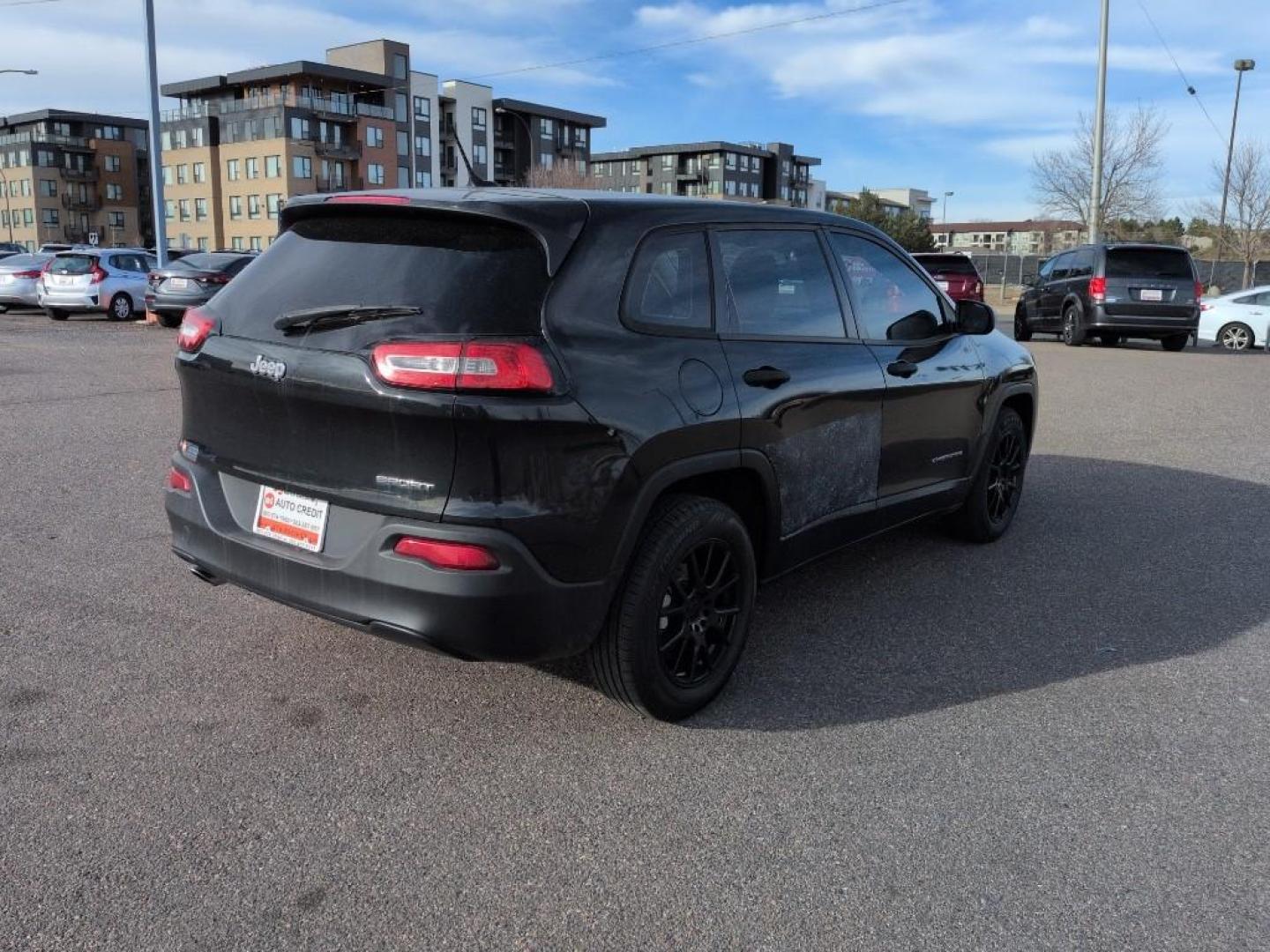 2014 BLACK Jeep Cherokee Sport (1C4PJLAB7EW) with an 4 Cyl, 2.4L engine, Automatic transmission, located at 10890 W. Colfax Ave., Lakewood, CO, 80215, (303) 274-7692, 39.739914, -105.120132 - Photo#4