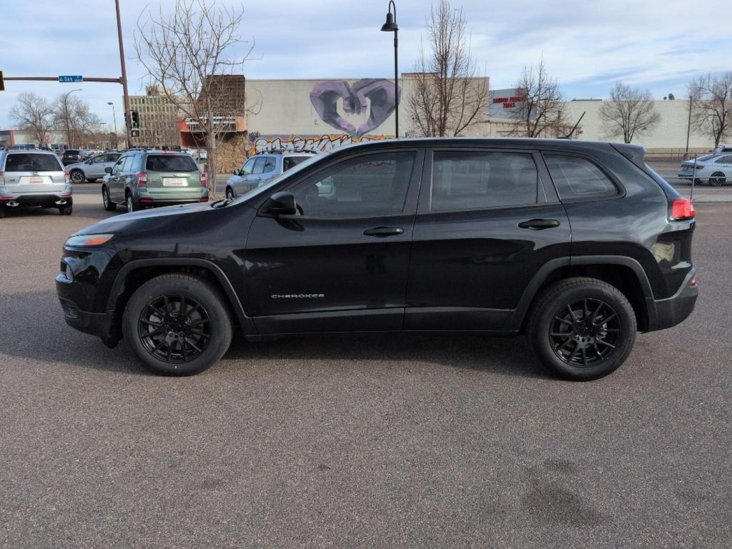 2014 BLACK Jeep Cherokee Sport (1C4PJLAB7EW) with an 4 Cyl, 2.4L engine, Automatic transmission, located at 10890 W. Colfax Ave., Lakewood, CO, 80215, (303) 274-7692, 39.739914, -105.120132 - Photo#7