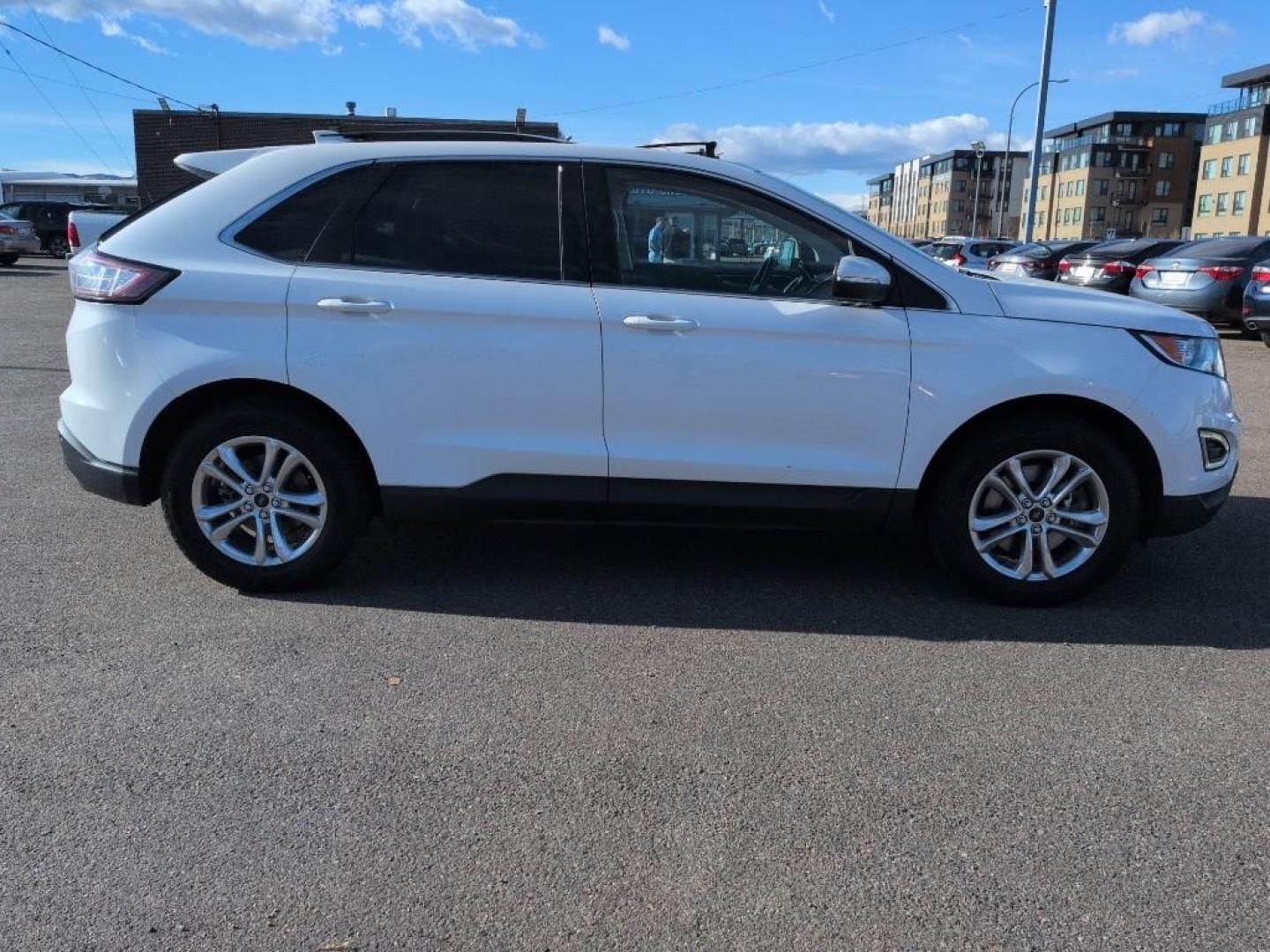 2015 WHITE Ford Edge SEL (2FMTK4J87FB) with an V6, 3.5L engine, Automatic transmission, located at 10890 W. Colfax Ave., Lakewood, CO, 80215, (303) 274-7692, 39.739914, -105.120132 - Photo#3