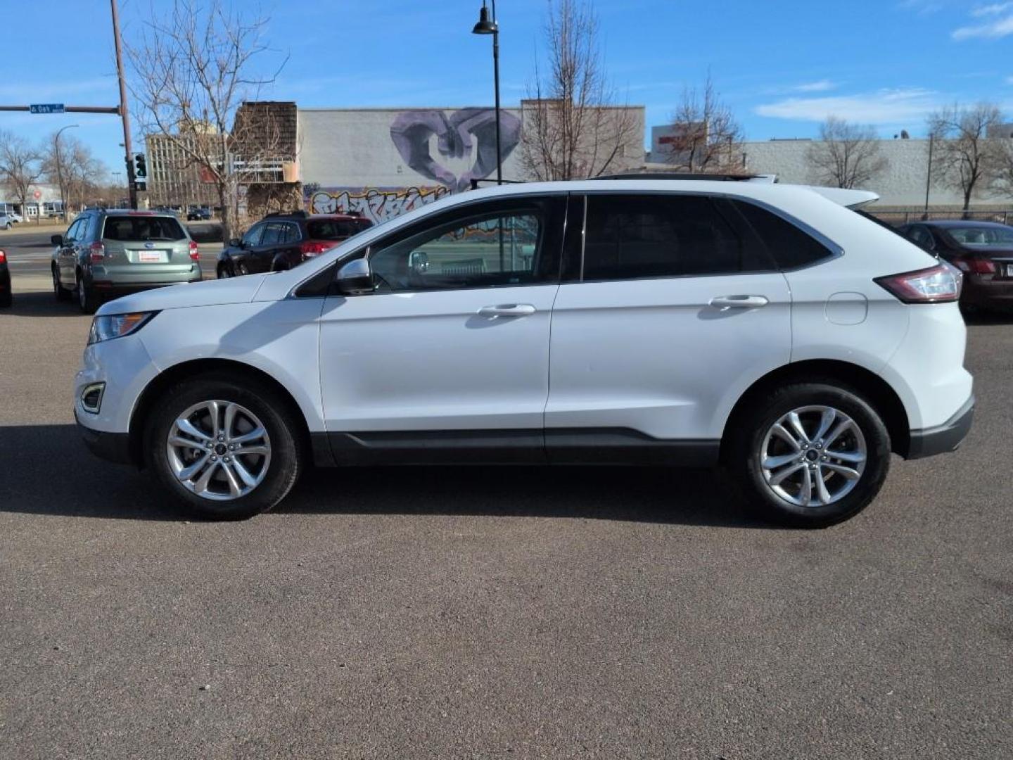 2015 WHITE Ford Edge SEL (2FMTK4J87FB) with an V6, 3.5L engine, Automatic transmission, located at 10890 W. Colfax Ave., Lakewood, CO, 80215, (303) 274-7692, 39.739914, -105.120132 - Photo#7