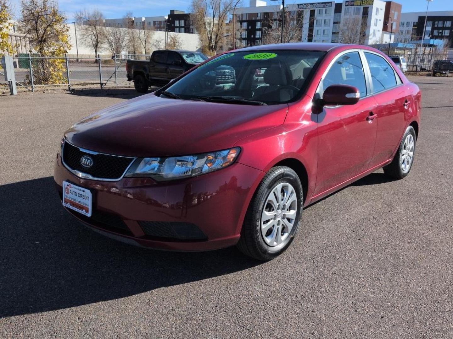 2010 RED Kia Forte EX (KNAFU4A23A5) with an 4 Cyl, 2.0L engine, Automatic transmission, located at 10890 W. Colfax Ave., Lakewood, CO, 80215, (303) 274-7692, 39.739914, -105.120132 - Photo#0