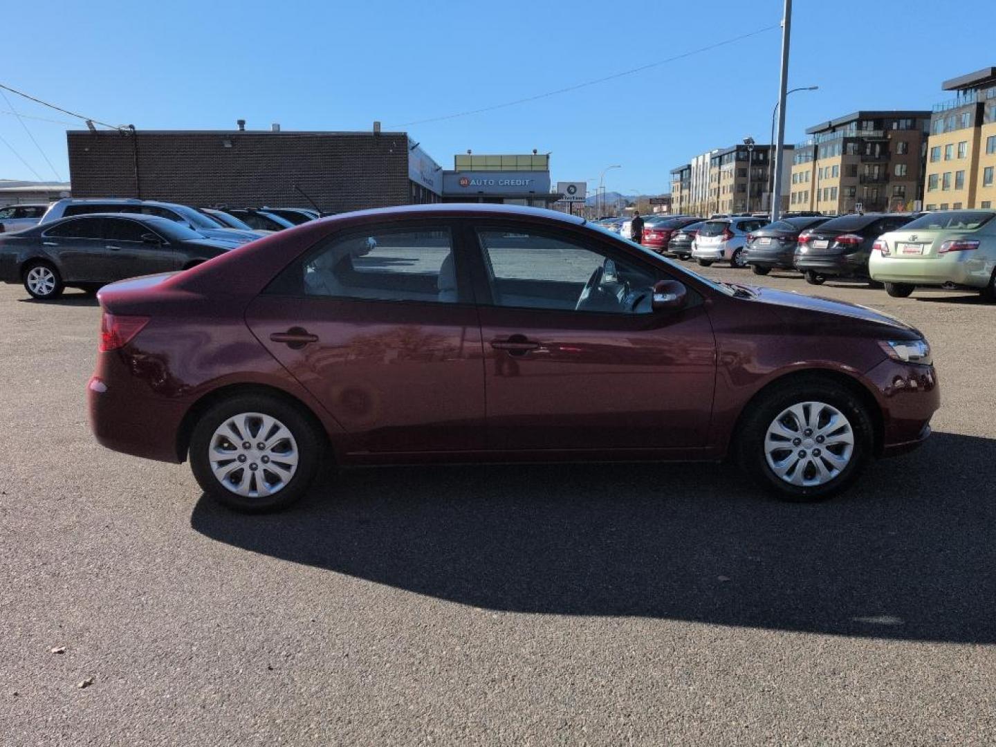 2010 RED Kia Forte EX (KNAFU4A23A5) with an 4 Cyl, 2.0L engine, Automatic transmission, located at 10890 W. Colfax Ave., Lakewood, CO, 80215, (303) 274-7692, 39.739914, -105.120132 - Photo#3