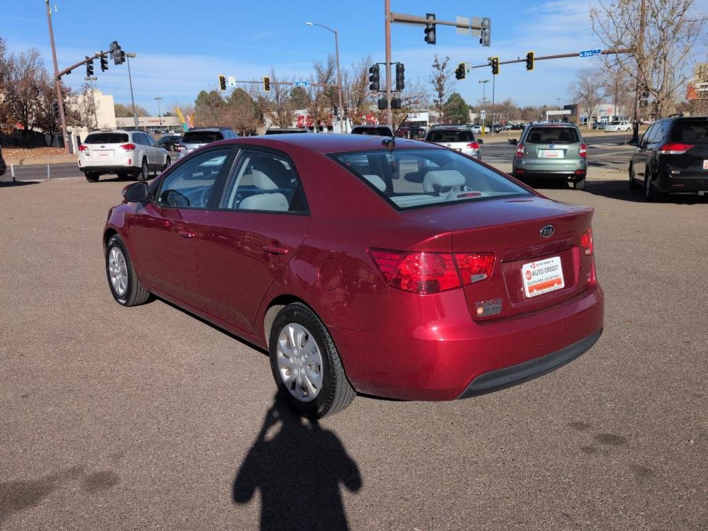 2010 RED Kia Forte EX (KNAFU4A23A5) with an 4 Cyl, 2.0L engine, Automatic transmission, located at 10890 W. Colfax Ave., Lakewood, CO, 80215, (303) 274-7692, 39.739914, -105.120132 - Photo#6