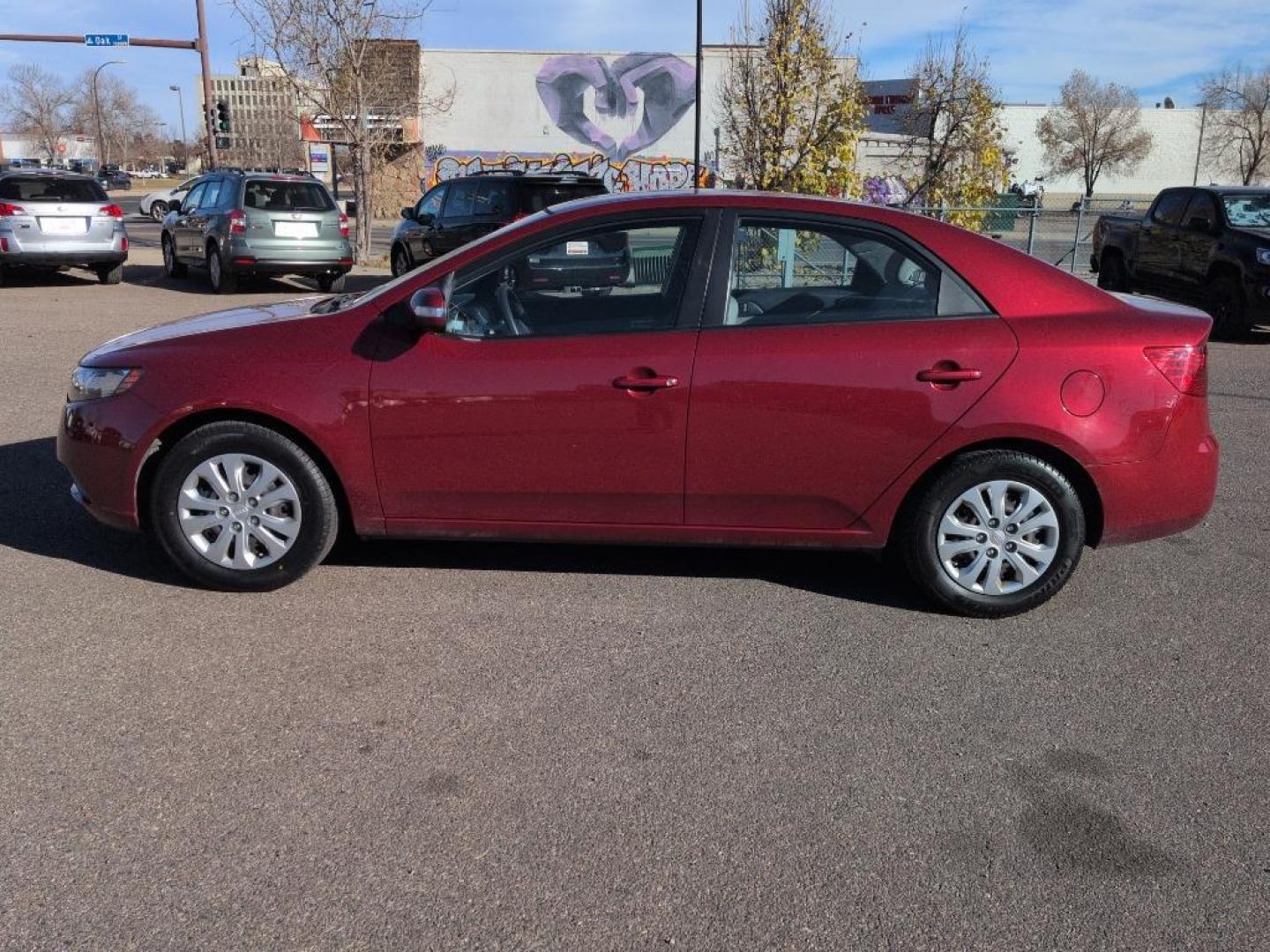 2010 RED Kia Forte EX (KNAFU4A23A5) with an 4 Cyl, 2.0L engine, Automatic transmission, located at 10890 W. Colfax Ave., Lakewood, CO, 80215, (303) 274-7692, 39.739914, -105.120132 - Photo#7