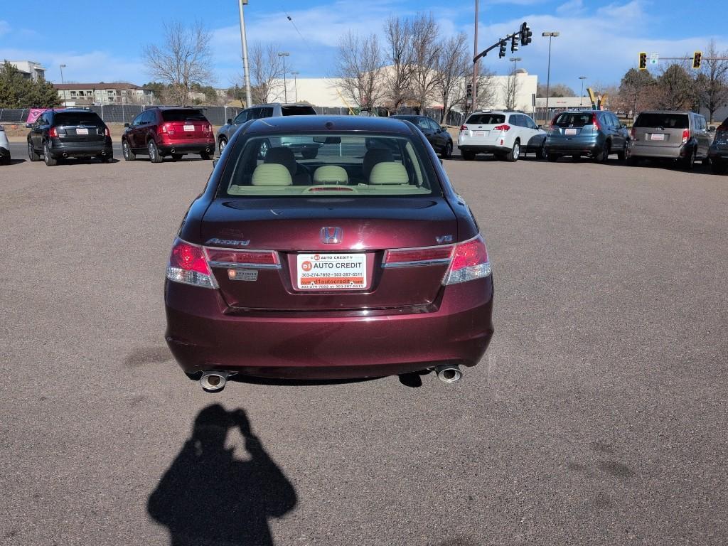 2012 BURGUNDY Honda Accord EX-L (1HGCP3F82CA) with an V6, 3.5L engine, Automatic transmission, located at 10890 W. Colfax Ave., Lakewood, CO, 80215, (303) 274-7692, 39.739914, -105.120132 - Photo#5