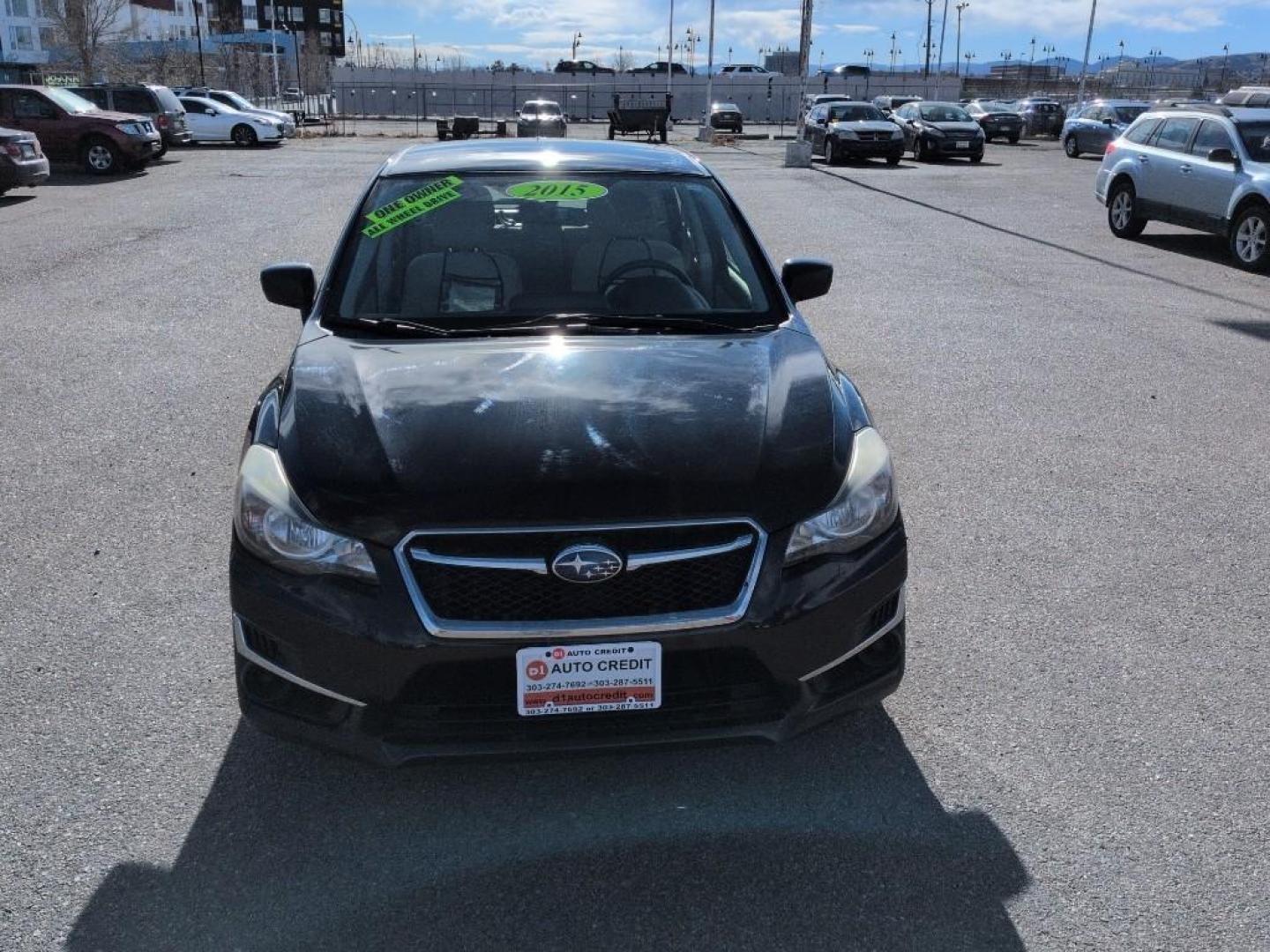 2015 BLACK Subaru Impreza Base (JF1GPAA68FH) with an 4 Cyl, 2.0L engine, Automatic transmission, located at 10890 W. Colfax Ave., Lakewood, CO, 80215, (303) 274-7692, 39.739914, -105.120132 - Photo#1