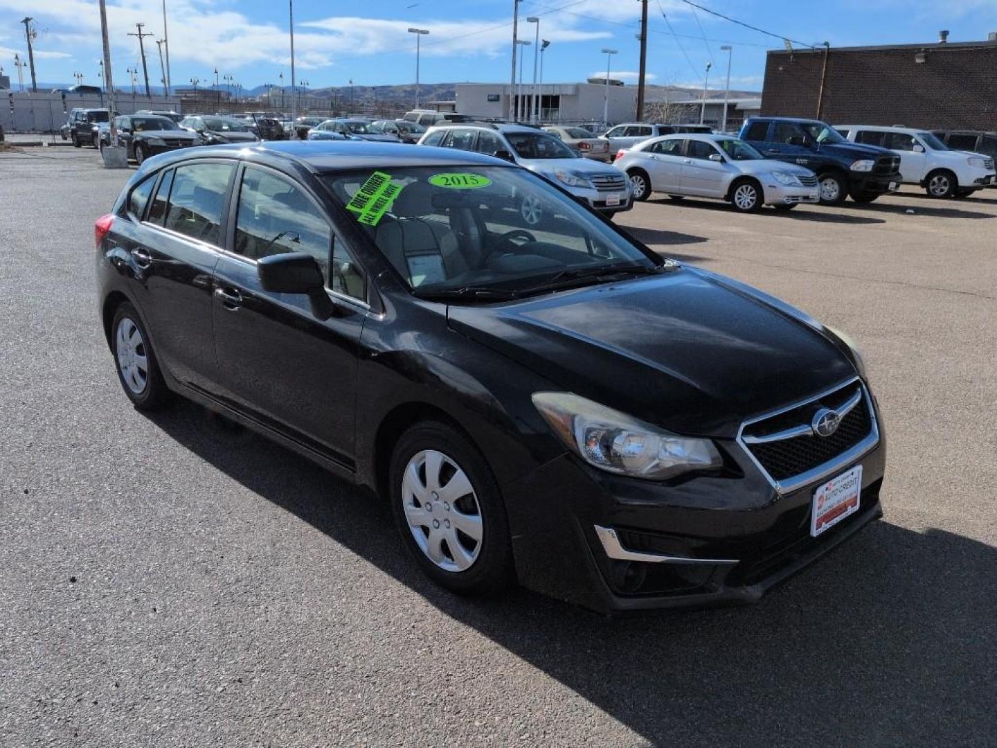 2015 BLACK Subaru Impreza Base (JF1GPAA68FH) with an 4 Cyl, 2.0L engine, Automatic transmission, located at 10890 W. Colfax Ave., Lakewood, CO, 80215, (303) 274-7692, 39.739914, -105.120132 - Photo#2