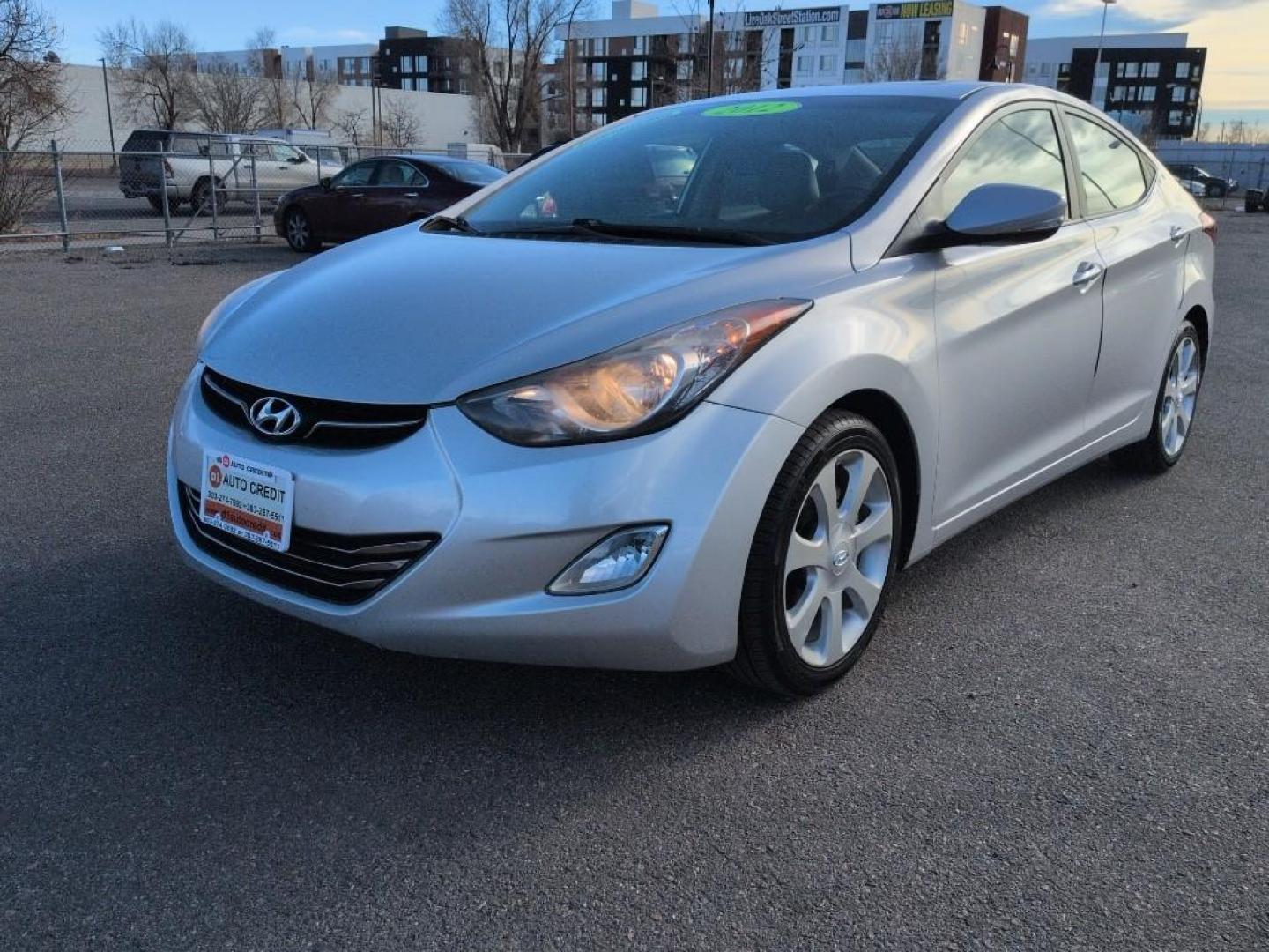 2012 SILVER Hyundai Elantra LIMITED (KMHDH4AE4CU) with an 4 Cyl, 1.8L engine, Automatic transmission, located at 10890 W. Colfax Ave., Lakewood, CO, 80215, (303) 274-7692, 39.739914, -105.120132 - Photo#0