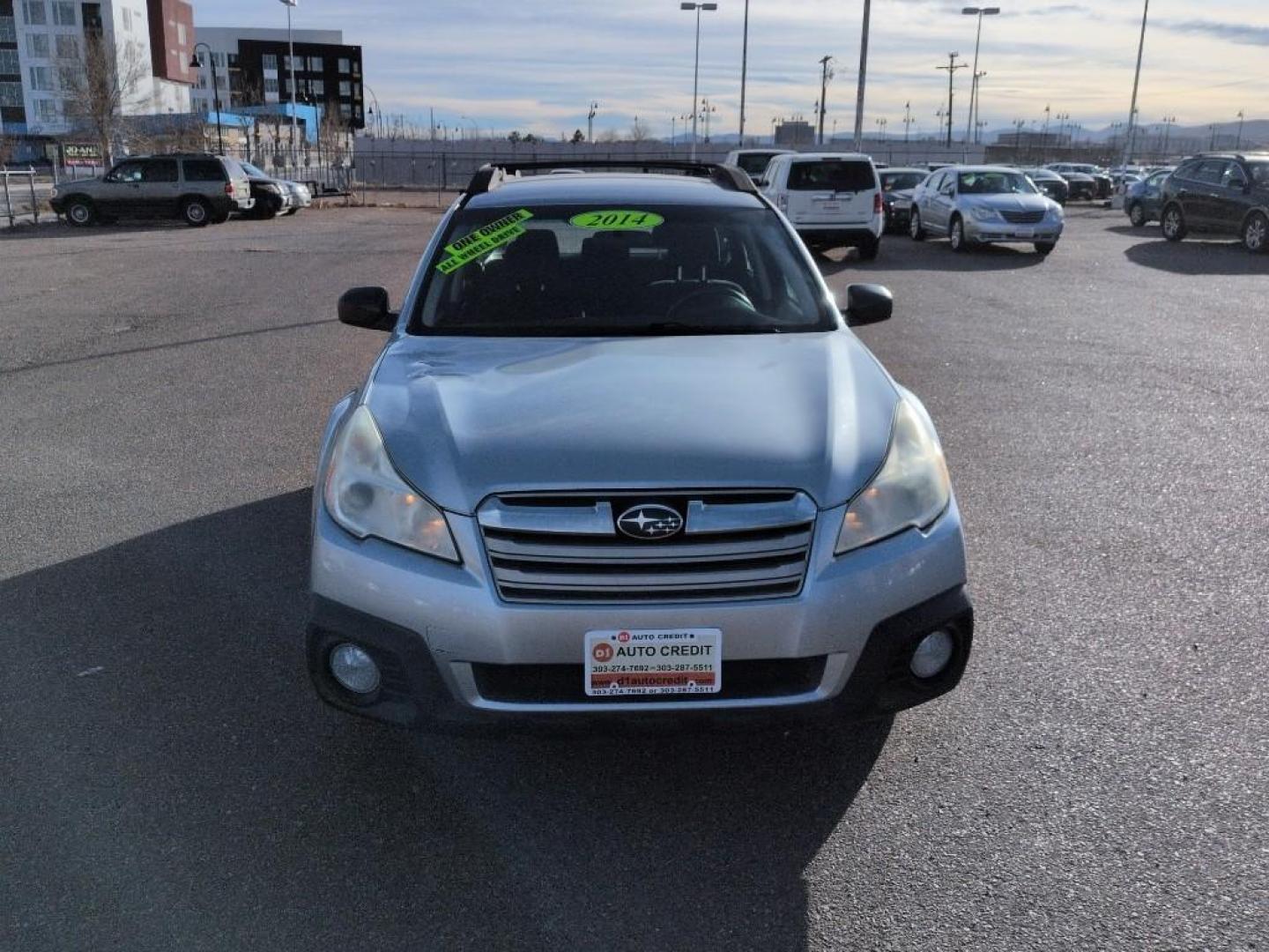 2014 SILVER Subaru Outback 2.5i (4S4BRCAC4E3) with an 4 Cyl, 2.5L engine, Automatic transmission, located at 10890 W. Colfax Ave., Lakewood, CO, 80215, (303) 274-7692, 39.739914, -105.120132 - Photo#1
