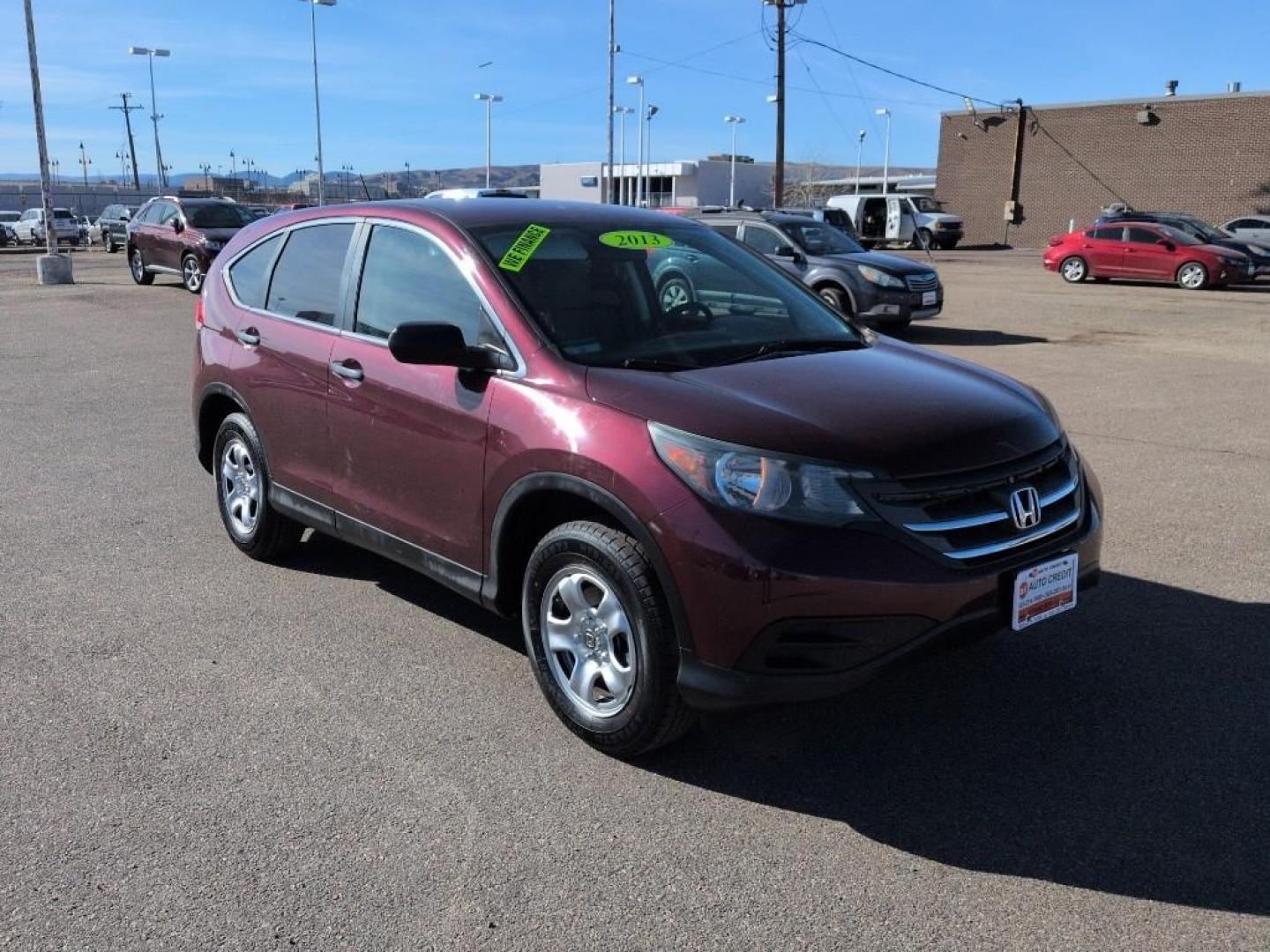 2013 BURGUNDY Honda CR-V LX (5J6RM3H33DL) with an 4 Cyl, 2.4L engine, Automatic transmission, located at 10890 W. Colfax Ave., Lakewood, CO, 80215, (303) 274-7692, 39.739914, -105.120132 - Photo#2