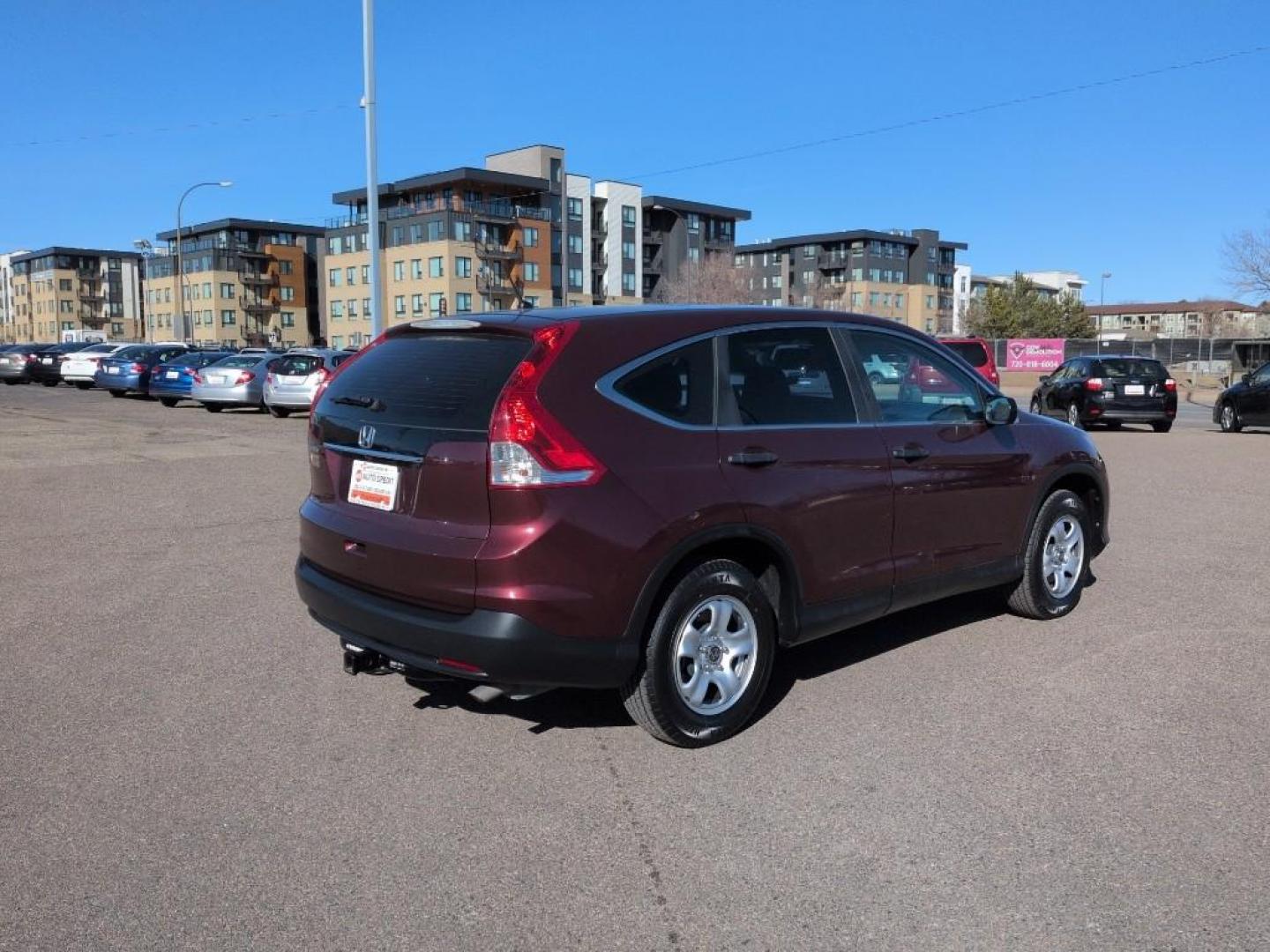 2013 BURGUNDY Honda CR-V LX (5J6RM3H33DL) with an 4 Cyl, 2.4L engine, Automatic transmission, located at 10890 W. Colfax Ave., Lakewood, CO, 80215, (303) 274-7692, 39.739914, -105.120132 - Photo#4
