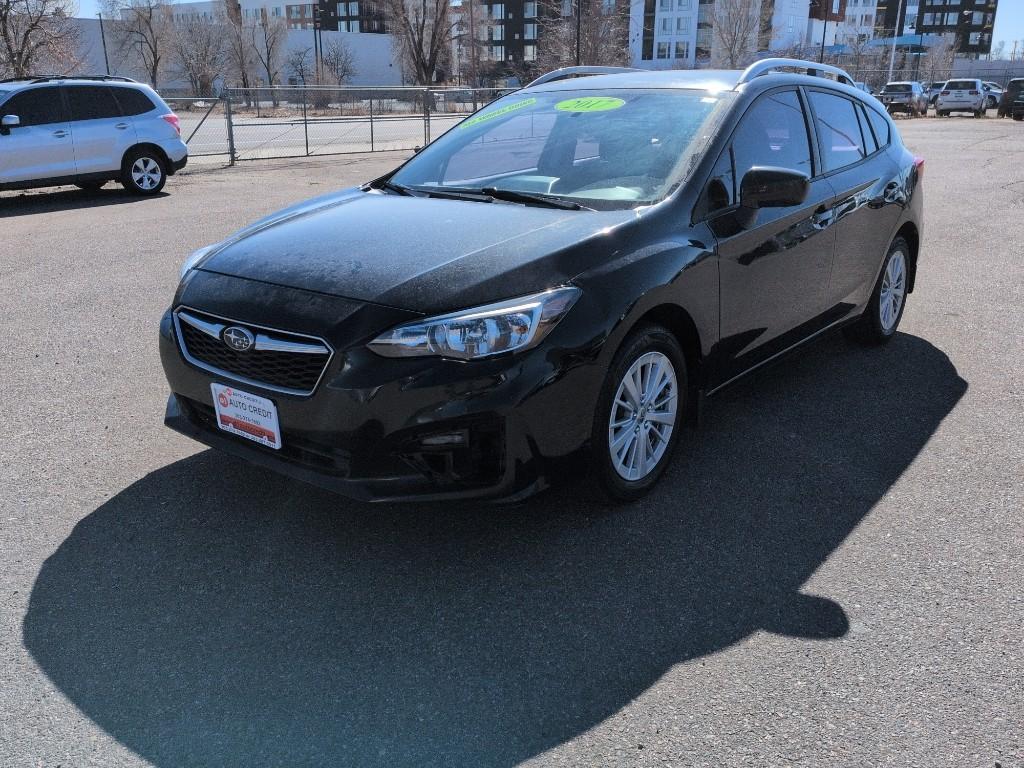 2017 BLACK Subaru Impreza Premium (4S3GTAB68H3) with an 4 Cyl, 2.0L engine, Automatic transmission, located at 10890 W. Colfax Ave., Lakewood, CO, 80215, (303) 274-7692, 39.739914, -105.120132 - Photo#0